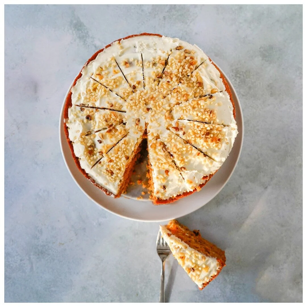 Craving something sweet without reaching for the chocolates? 🥕 We have just the thing... returning with a new and improved recipe is our homemade Carrot Cake! 👨🏻&zwj;🍳 With an indulgent cream cheese frosting and crushed walnuts, treat your tasteb