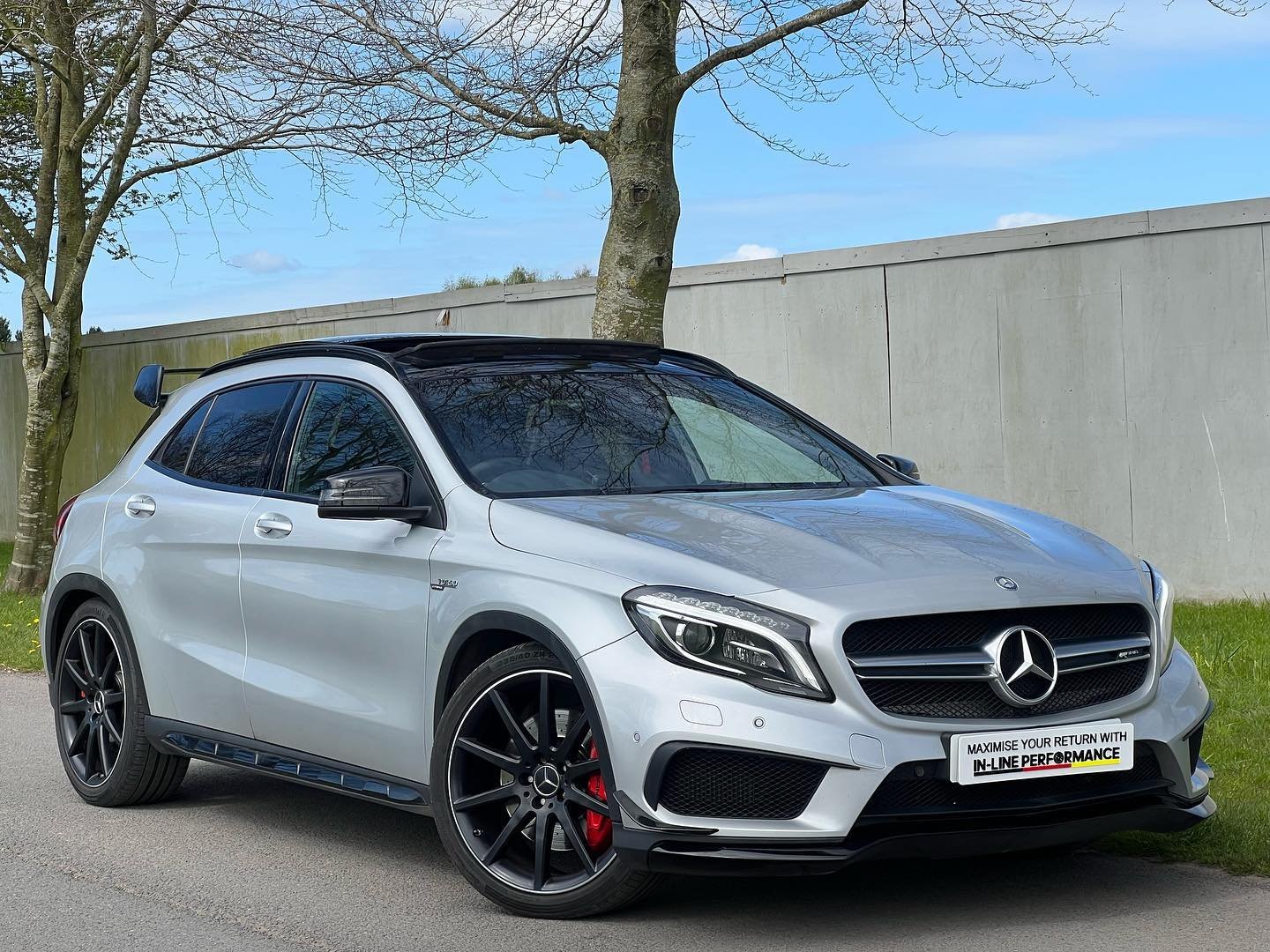 Here At IN-LINE PERFORMANCE We Take Pride And Joy Into Supplying You With The Best Of Performance Engineering . We Are Proud To Present To You This 2015 Mercedes Benz GLA 45 Finished In A Desirable Polar  Silver Metallic  With Black Exclusive AMG Lea