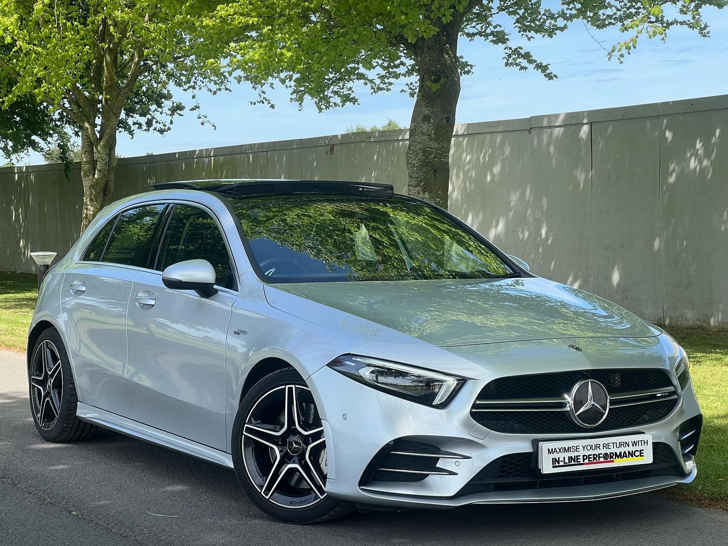 Here At IN-LINE PERFORMANCE We Take Pride And Joy Into Supplying You With The Best Of Performance Engineering . We Are Proud To Present To You This 2019 Mercedes Benz A35 Premium Plus Finished In A Desirable Metallic Silver  With Half Black Leather I