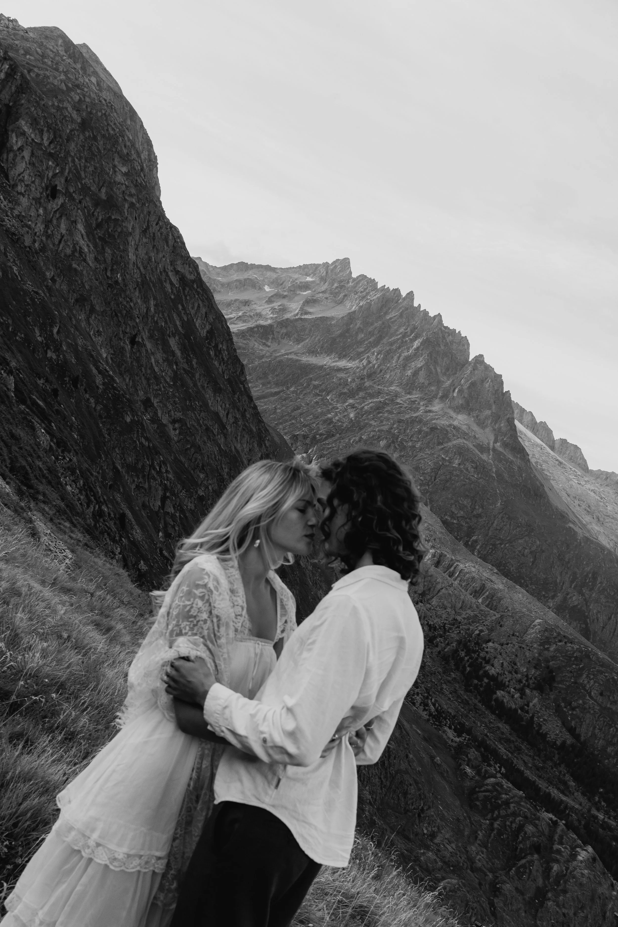 elopement in the Swiss alps Belalp couple shooting American couple