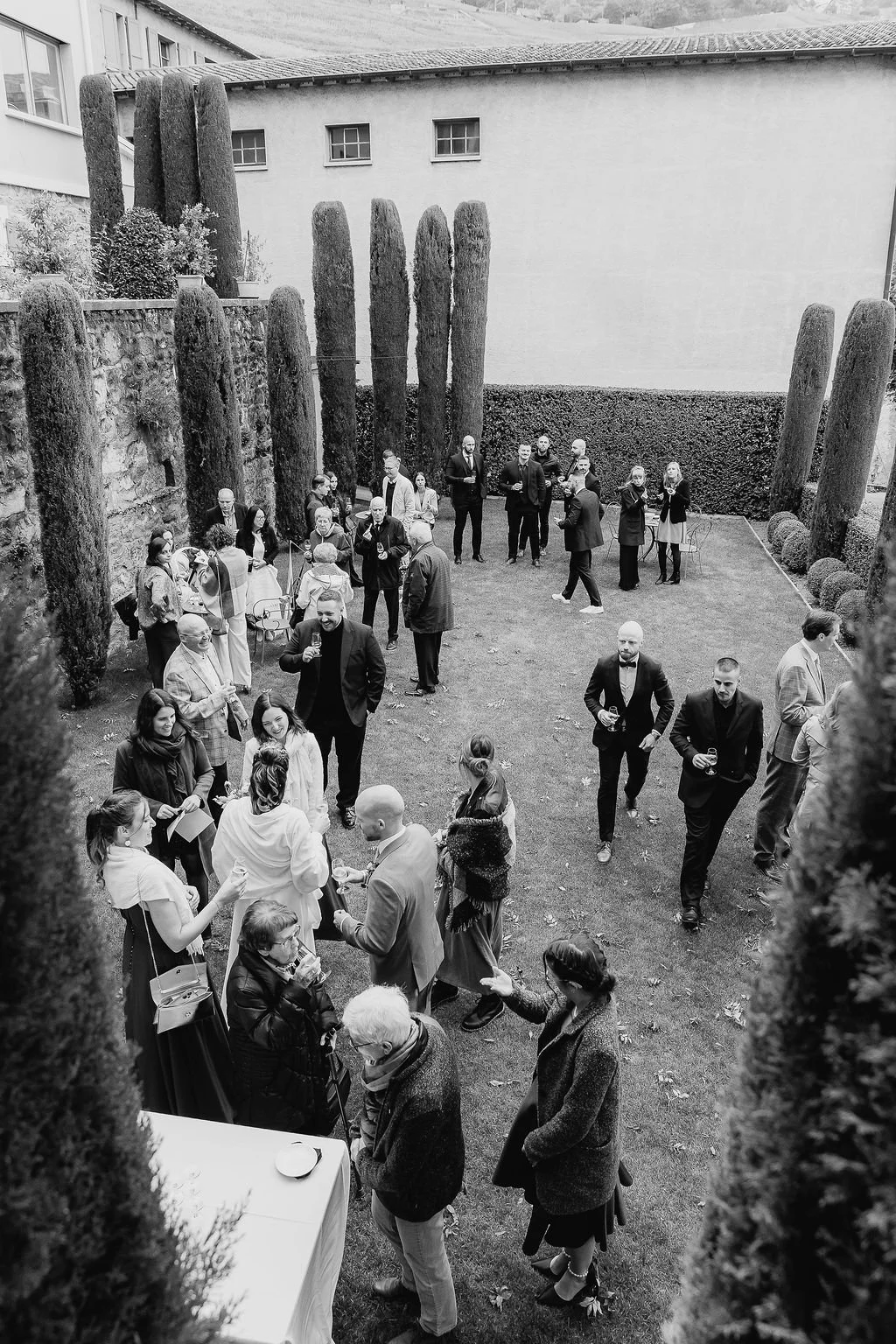 photo noir et blanc invités Lavaux