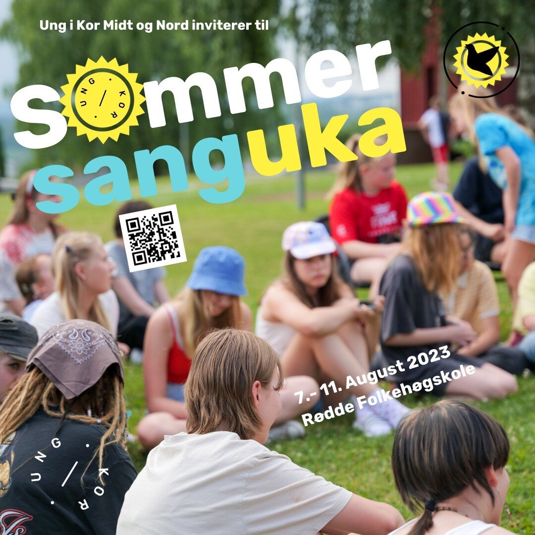 Vi har &aring;pnet p&aring;meldingen til sommerens h&oslash;ydepunkt - SOMMERSANGUKA!! 💯👏🍓💛🌈

Og du! Vi tilbyr reisest&oslash;tte for deltakere med lang reisevei. Vi dekker billigste reisem&aring;te - inntil 2500,- pr deltager 🛫🚌🚂

P&aring;me