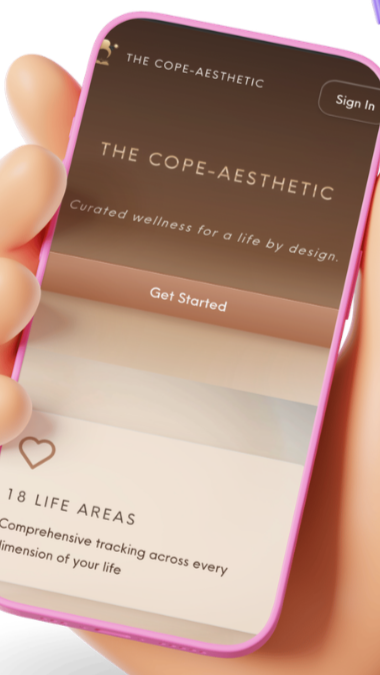 Hand holding smart phone with TCA app on screen