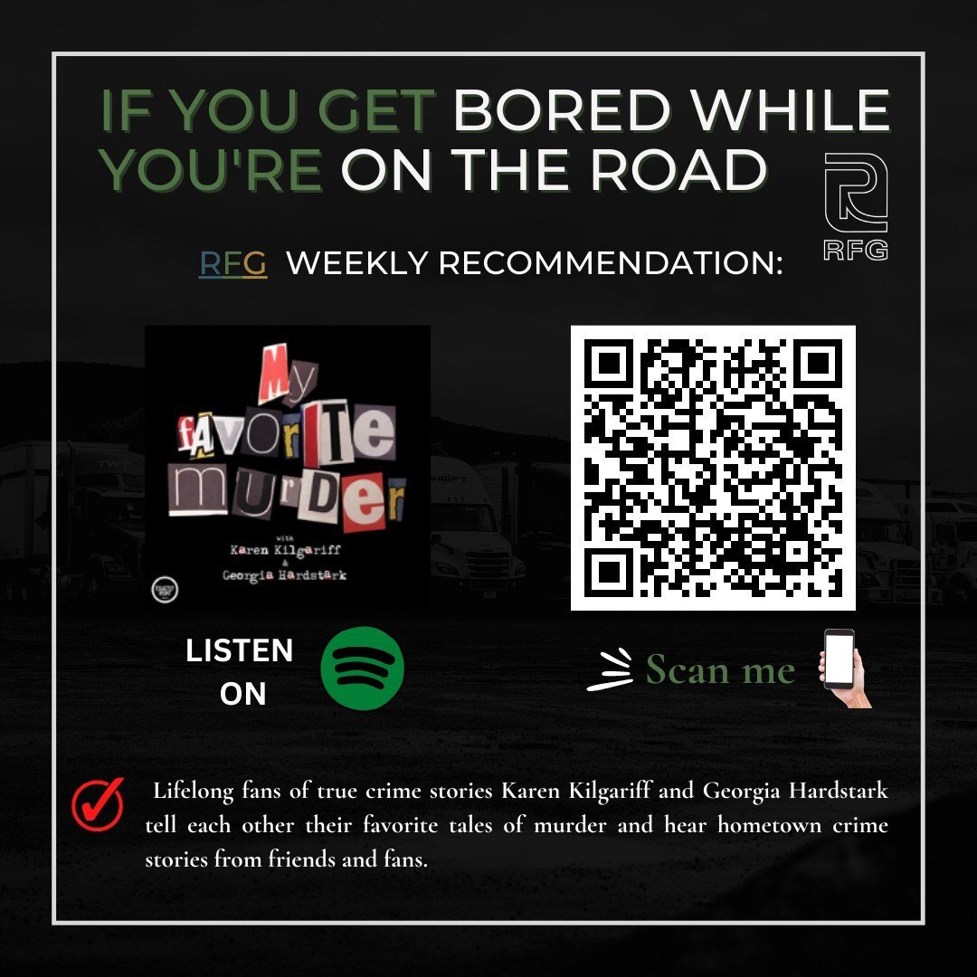 Do you get bored easily while you are on the road? 🤔 

We got your back! 💪 

My Favorite Murder is our recommendation for the week.😨 

Click on the link below to listen to it:
https://buff.ly/42ABU2U
Or Scan the QR code on the image.

Hope you enj