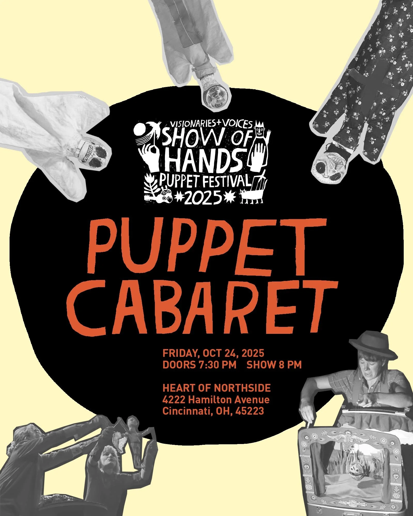 FRIDAY, Oct 24th, Behold the gross, sexy, grim, and absurd side of puppetry at this ADULTS ONLY @showofhandspuppetfestival Puppet Cabaret at the @heartofnorthside ! Hosted by @daniellenen  this evening puppet showcase  features performances from loca
