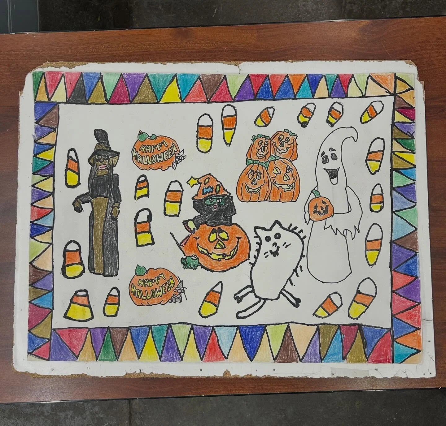 🎃🧙‍♀️🍭 Candy corn is my favorite vegetable!
Happy Halloween by Vince Cole 
Colored pencil on paper, 2025