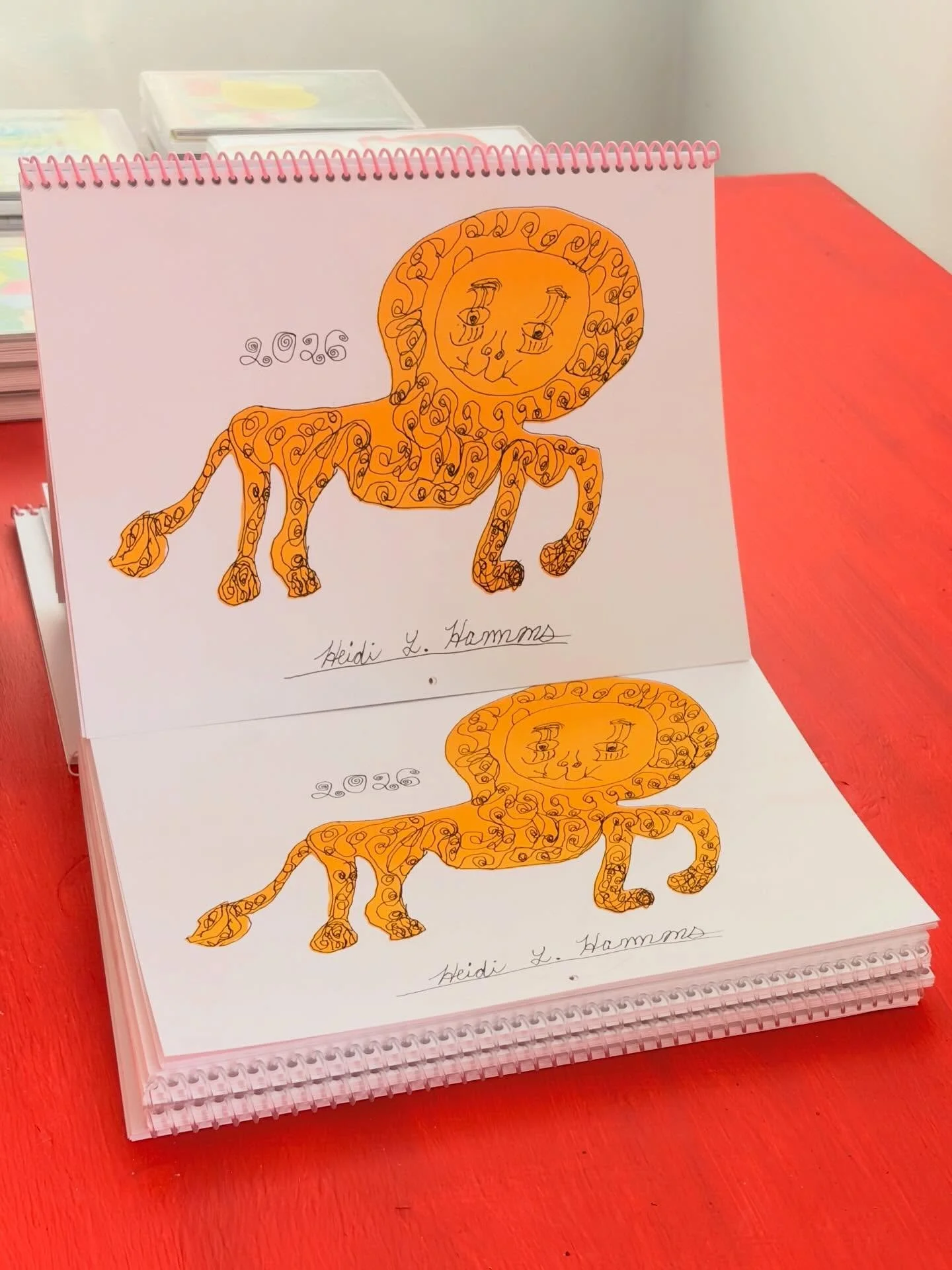 Get great deals on V+V holiday gifts at our Northside Studio Monday - Friday 9am-4pm, Thursday 9am-8pm! 
Heidi Hamms 2026 Calendar, original artwork priced at bargain deals, V+V wrapping paper, and handmade ornaments!