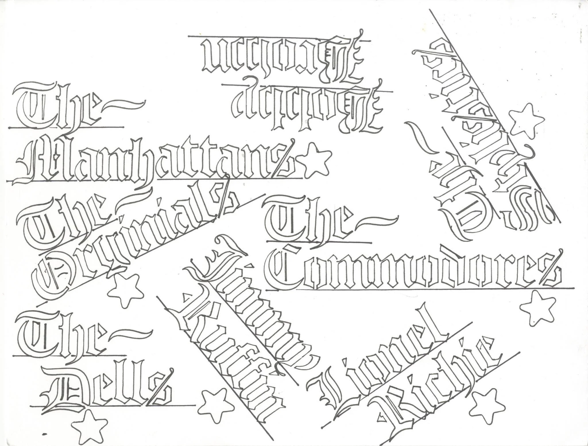 Northside Artist of the Month: Evelyn Bailey 
Evelyn Bailey&rsquo;s body of work emphasizes her love of music and the people who make it. To express her admiration for recording artists, Evelyn uses plastic letter stencils to list her favorite bands 