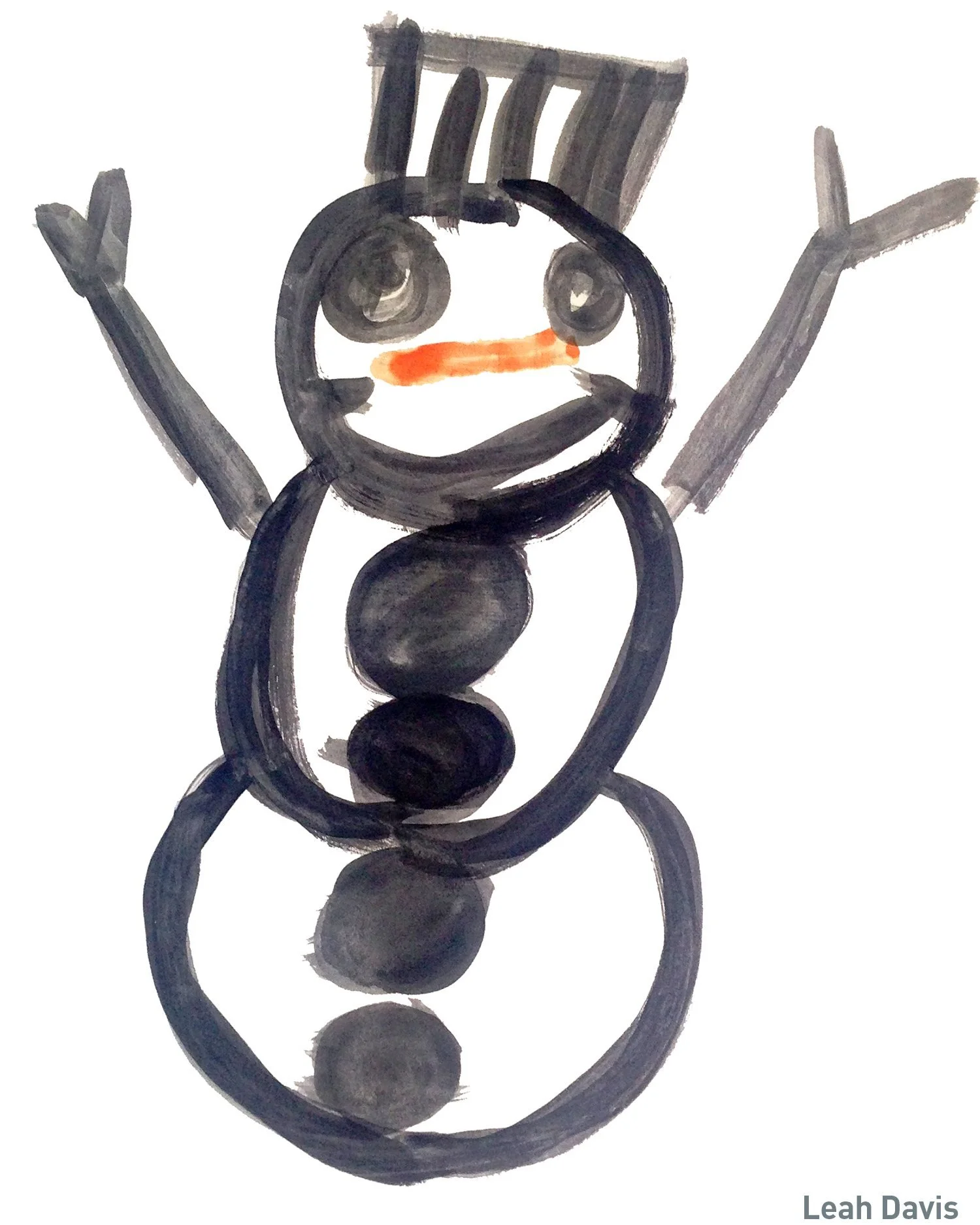 Both V+V studios are closed Monday Jan 26 and tomorrow Tuesday Jan 27, we will reopen on Wednesday, Jan 28th! 

⛄ Snowman by Leah Davis, marker on paper, 2018