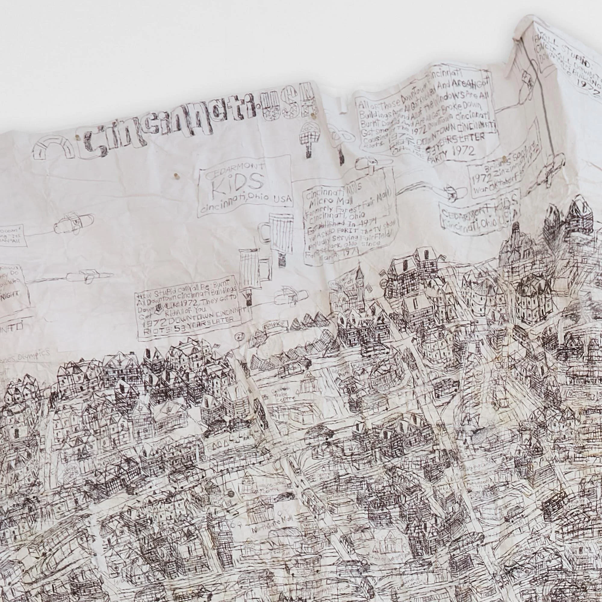 Celebrating Northside Artist of the Month: Courttney Cooper 🍻🖊️🗺️ All are welcome to check out Courttney's Artist of the Month wall at the Northside V+V Studio! 

Cooper draws large elaborate and exuberant maps from his physical and psychological 