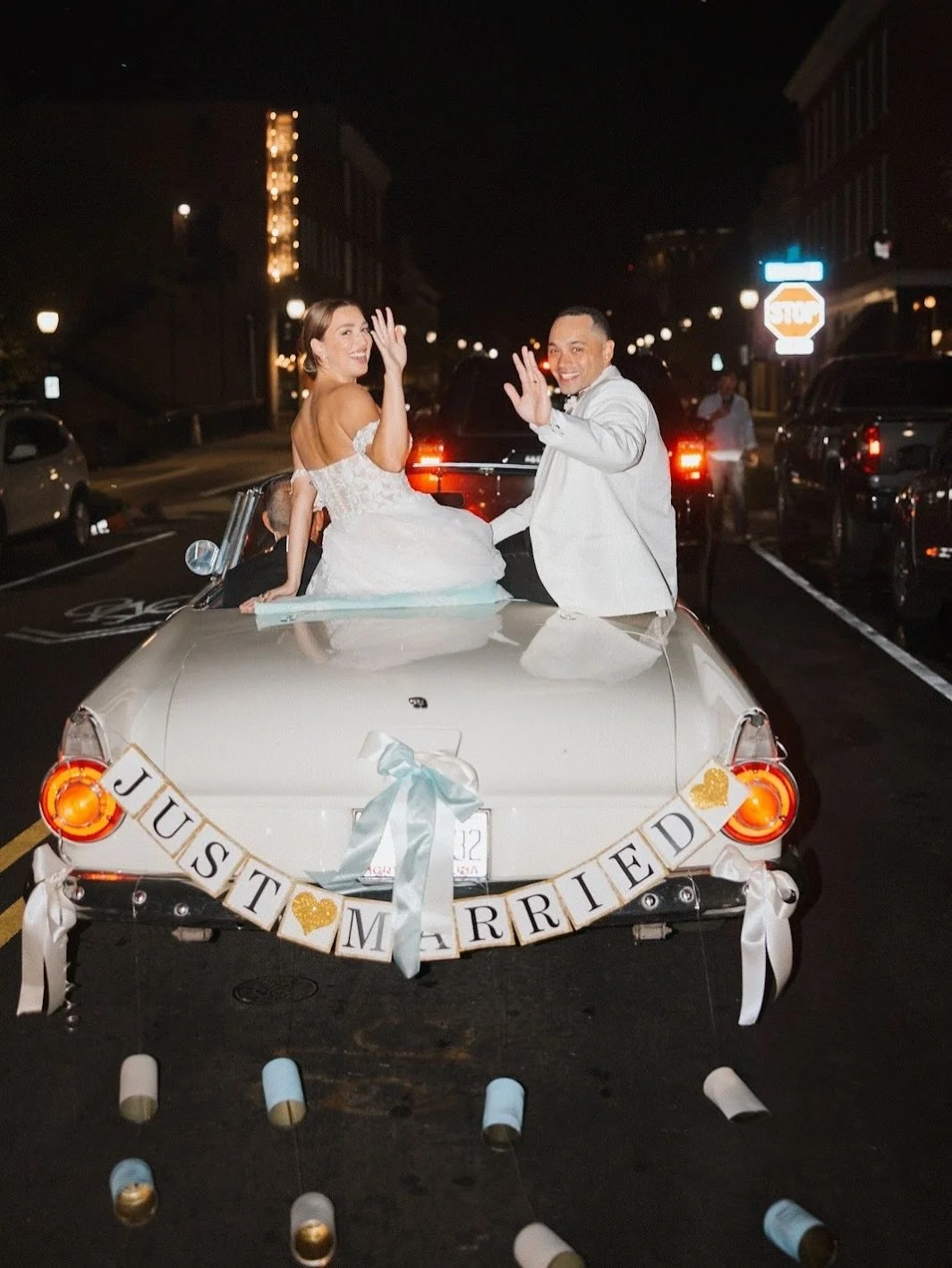 An iconic send-off? Absolutely!

We love seeing all the fun getaway cars our couples choose. Did you know you can reserve parking spots right in front of The Elia for your getaway vehicle, late-night food trucks, or sweet treat stations?
It&rsquo;s a