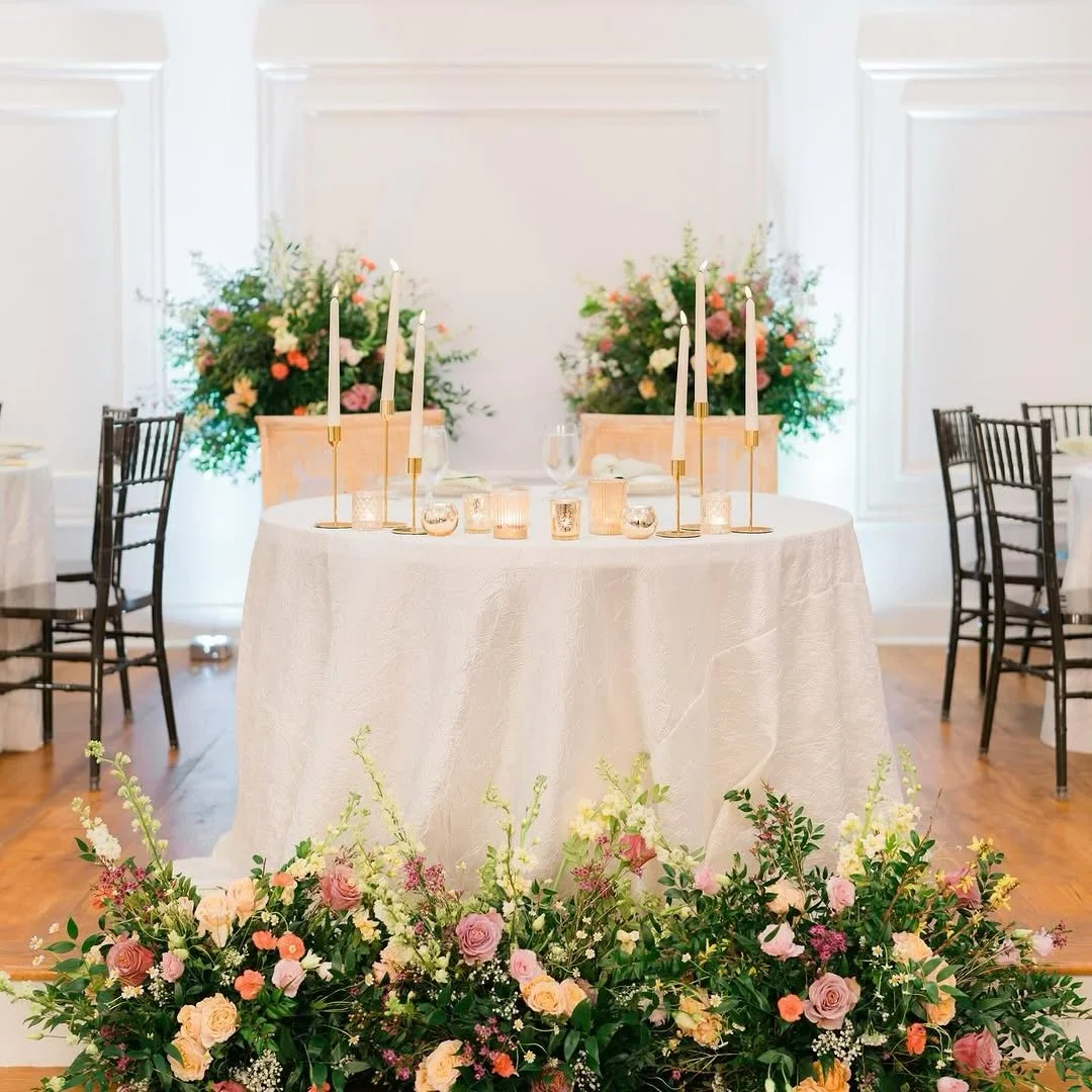 If you&rsquo;re looking for a way to bring the drama to the room without blowing your budget, focus on just upgrading your sweetheart table! Not only is it a smaller setting, it&rsquo;s also the table that will get photographed the most (making it th