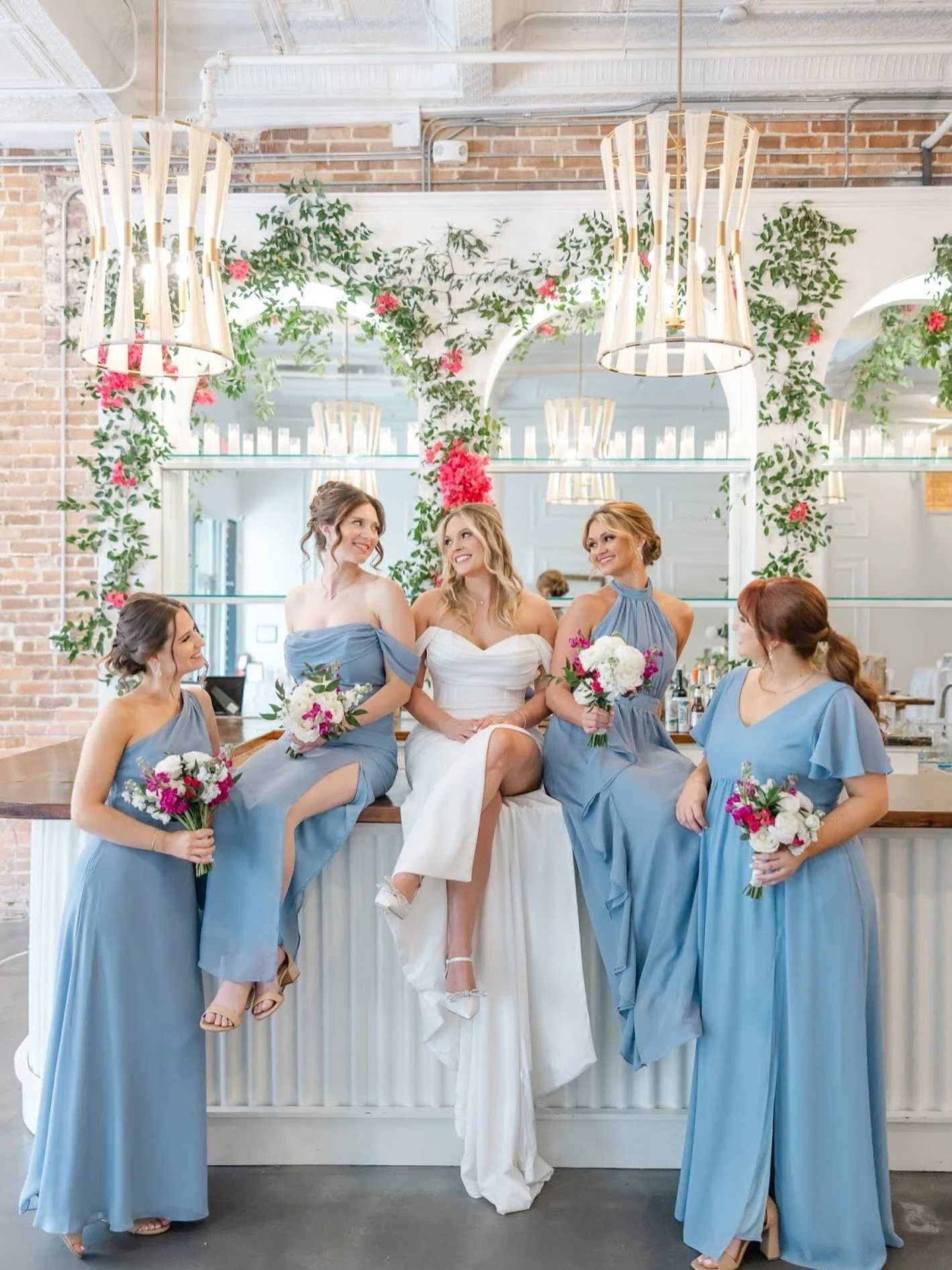 When your girls are your &ldquo;something blue&rdquo; 🩵
And the bar shot? An iconic must with your favorite people!

Venue: @theeliawilmington
Planning &amp; Design: @brittanieraquelevents
Photography: @ashleyclarkephoto
Florals: @serendipityflorald