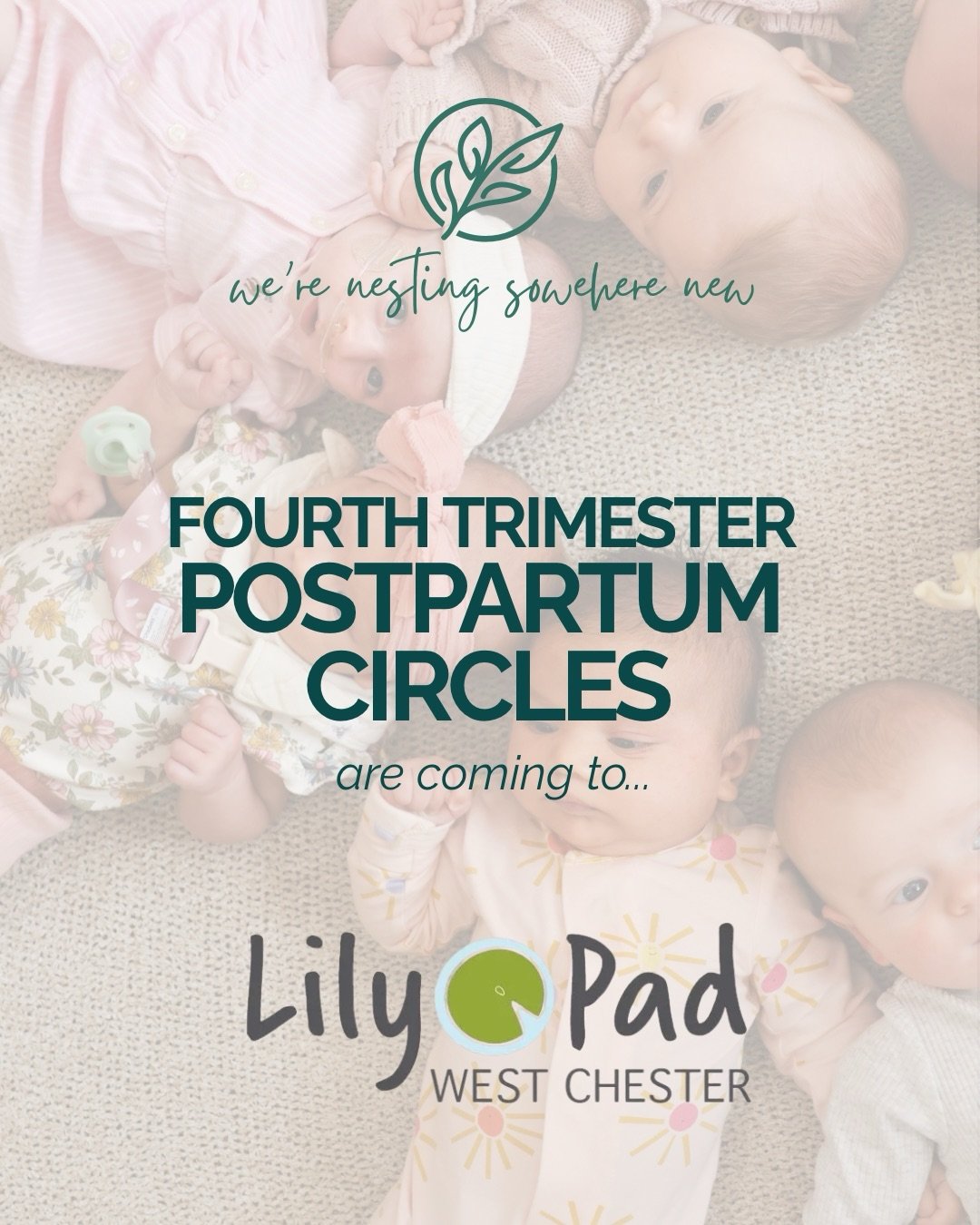 📣 BIG NEWS: we&rsquo;re expanding north and nesting in an additional location! 

4th Trimester Postpartum Circles are coming to @lilypadwestchester this fall! 🎉

Our 4th Trimester Circle is a cohort-based, five-week series for newborn moms + babies