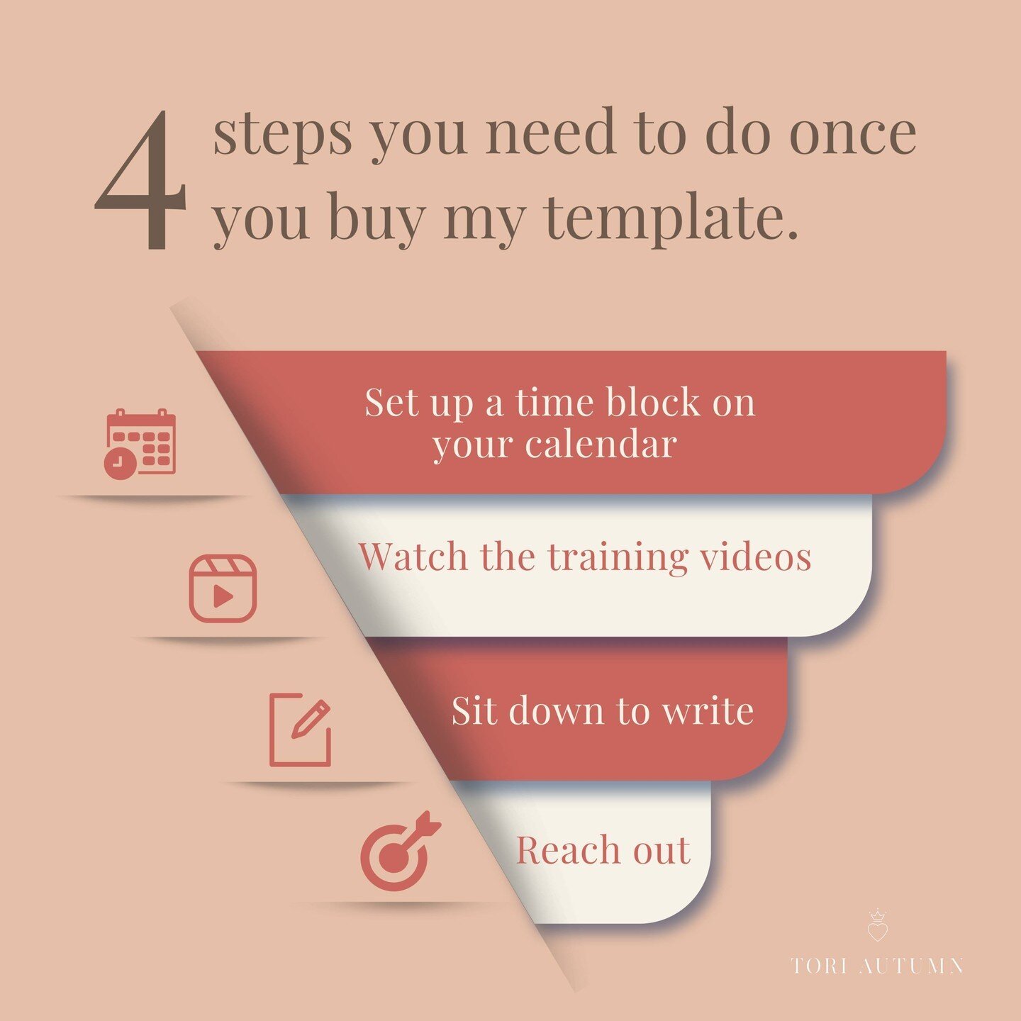 Here&rsquo;s a step-by-step breakdown of what you need to do once you buy my templates👇🏽

Step 1: 

Set up a time block on your calendar. 

Do this to get the most ROI out of the templates you receive. 

-

Step 2:

Watch the training videos.

Do n