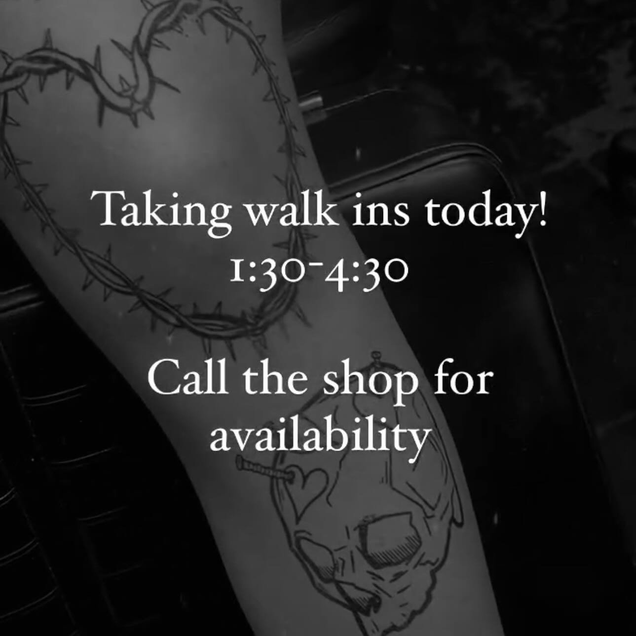 @morgandianntattoo is taking walk ins starting at 1:30 today! Swing by and snag something rad!