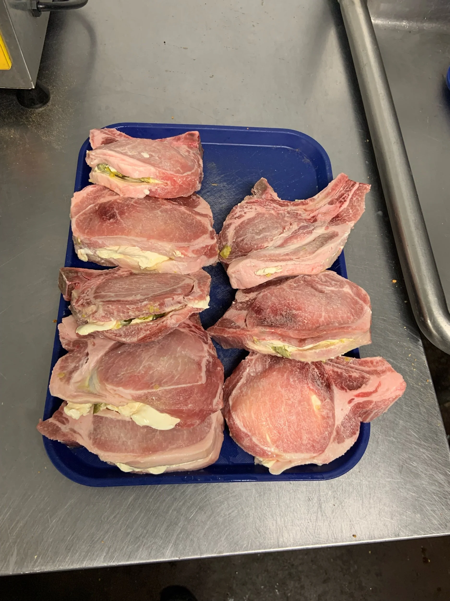 Jalapeno and cream cheese stuffed pork chops