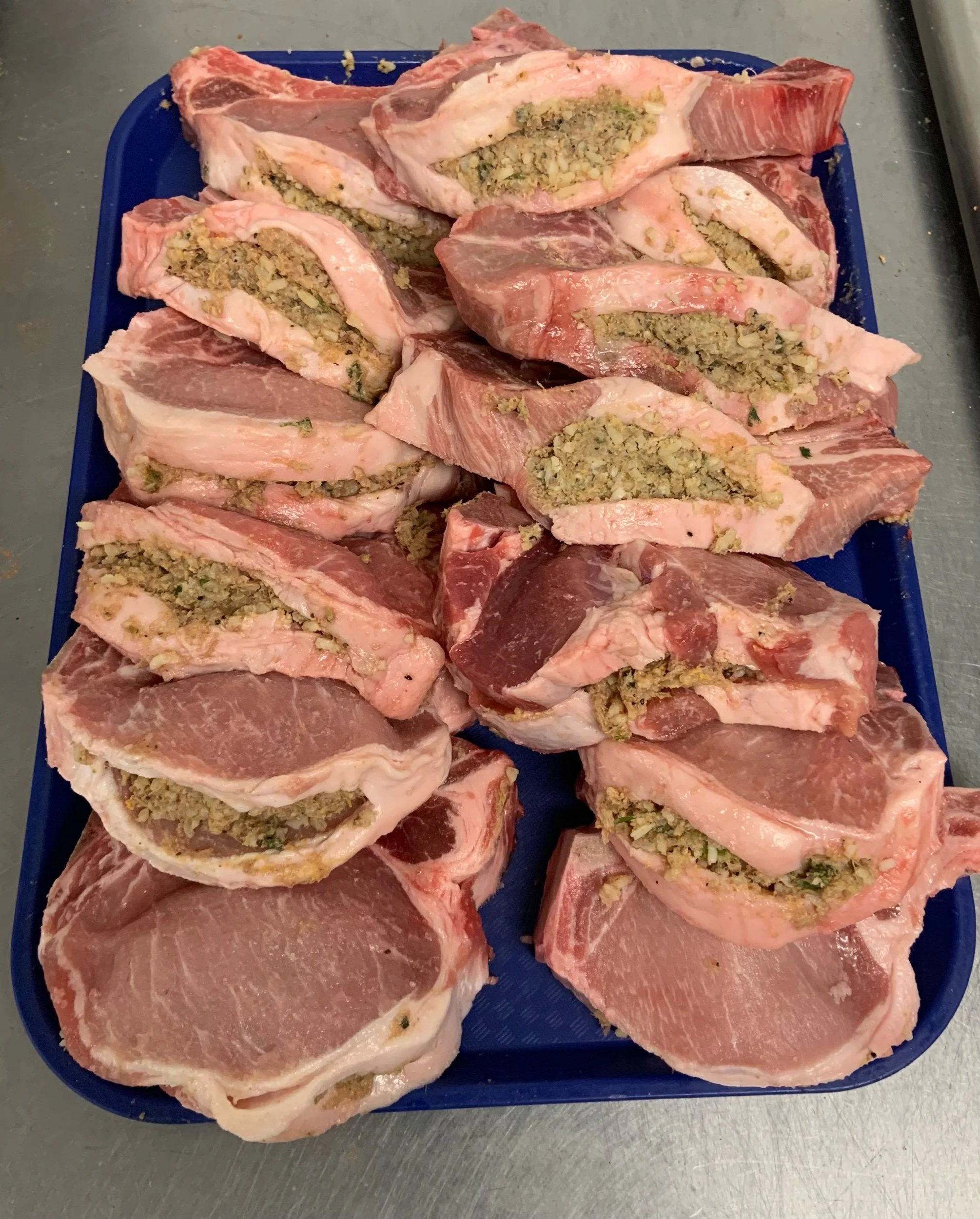 BOUDIN STUFFED PORK CHOPS