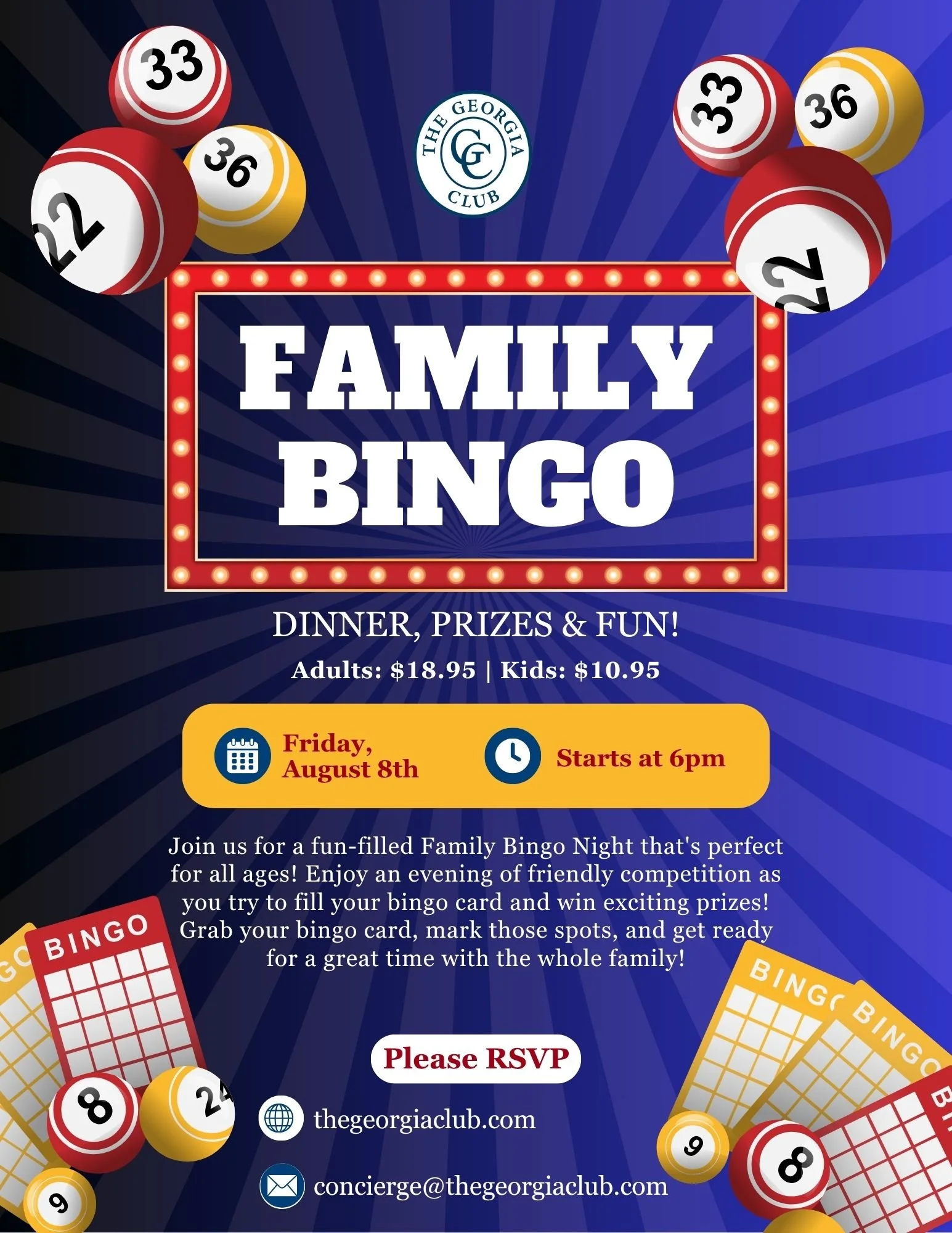 The Georgia Club Members Only Event | Family Bingo