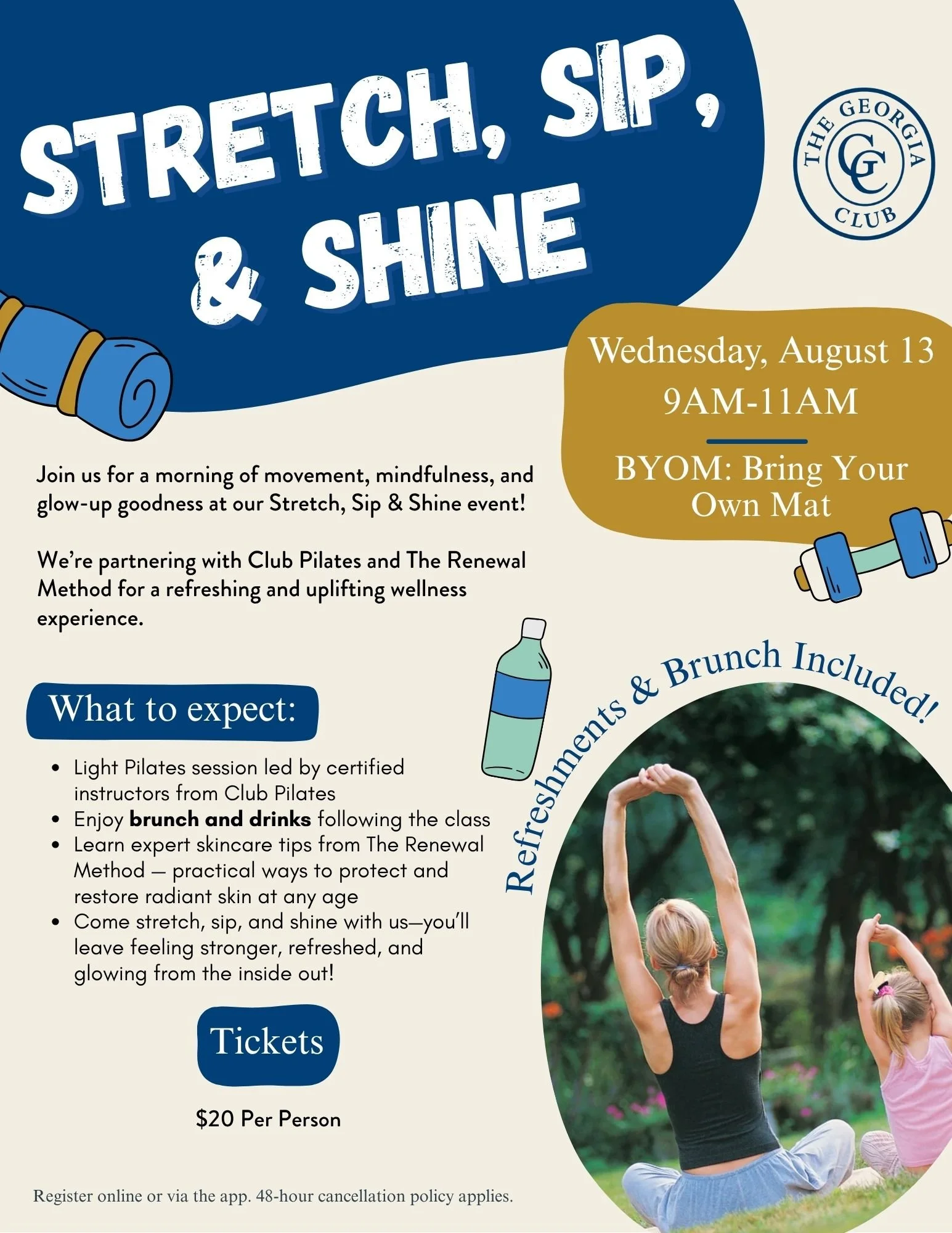 The Georgia Club Members Only Event | Stretch, Sip & Shine