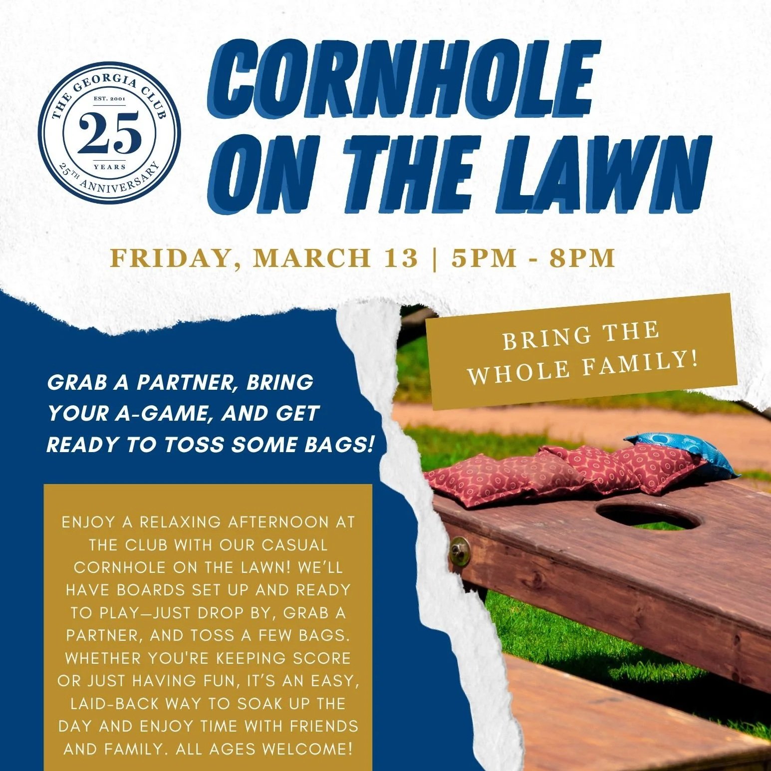 The Georgia Club Members Only Event | Cornhole on the Lawn