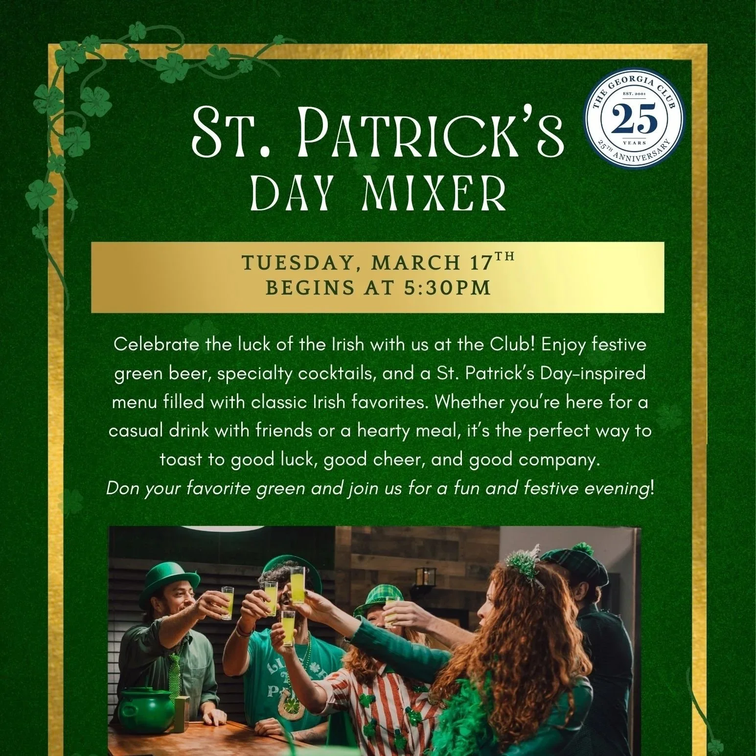 The Georgia Club Members Only Event | St. Patrick’s Day Mixer