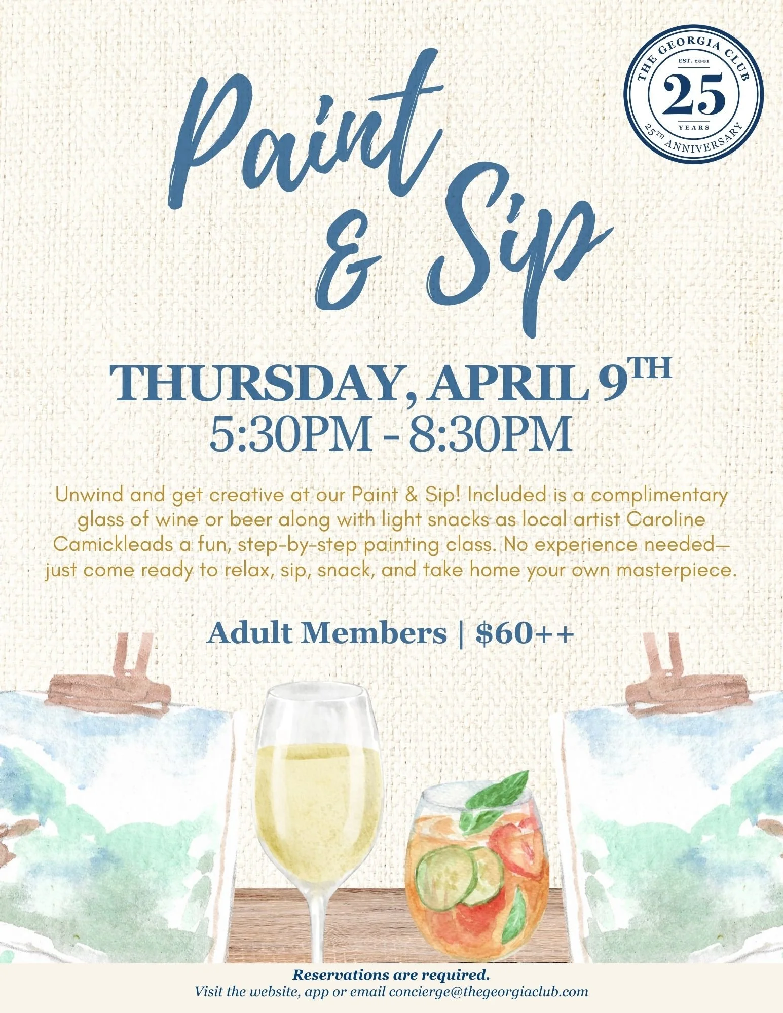 The Georgia Club Members Only Event | Paint &amp; Sip
