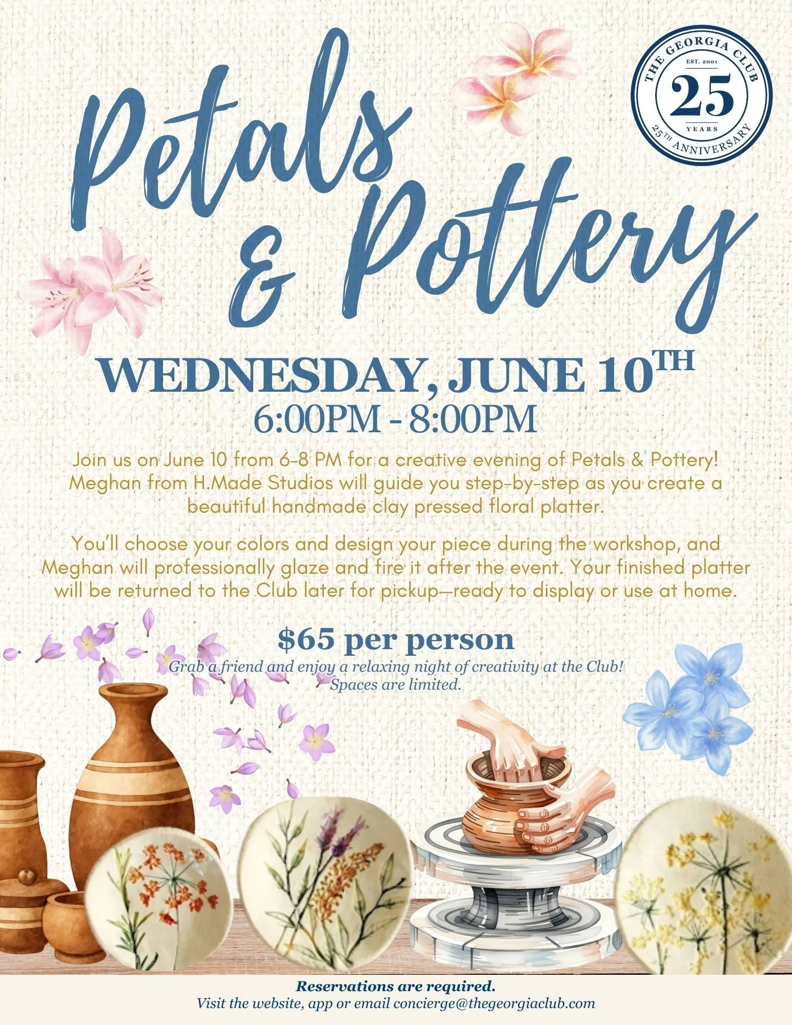 The Georgia Club Members Only Event | Petals &amp; Pottery