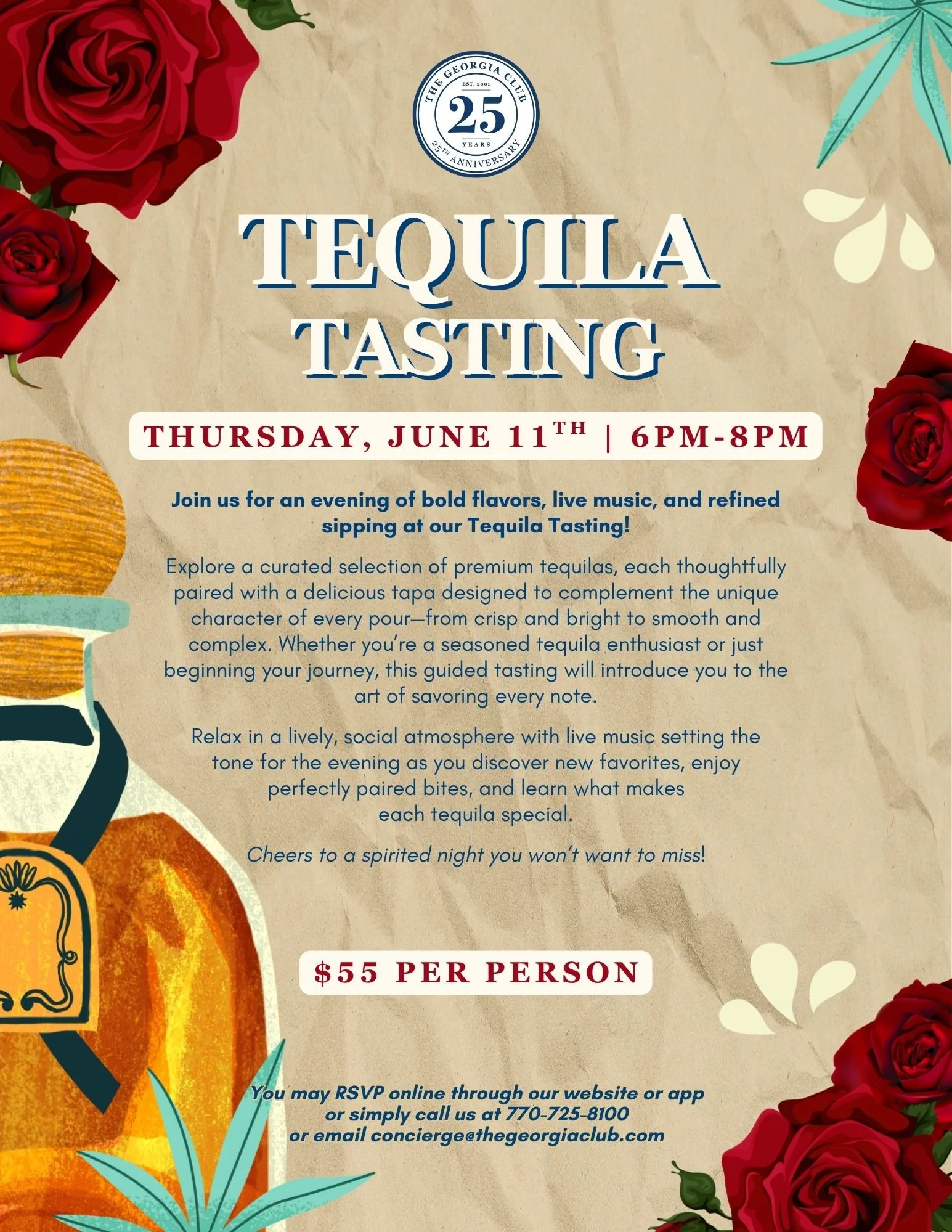 The Georgia Club Members Only Event | Tequila Tasting
