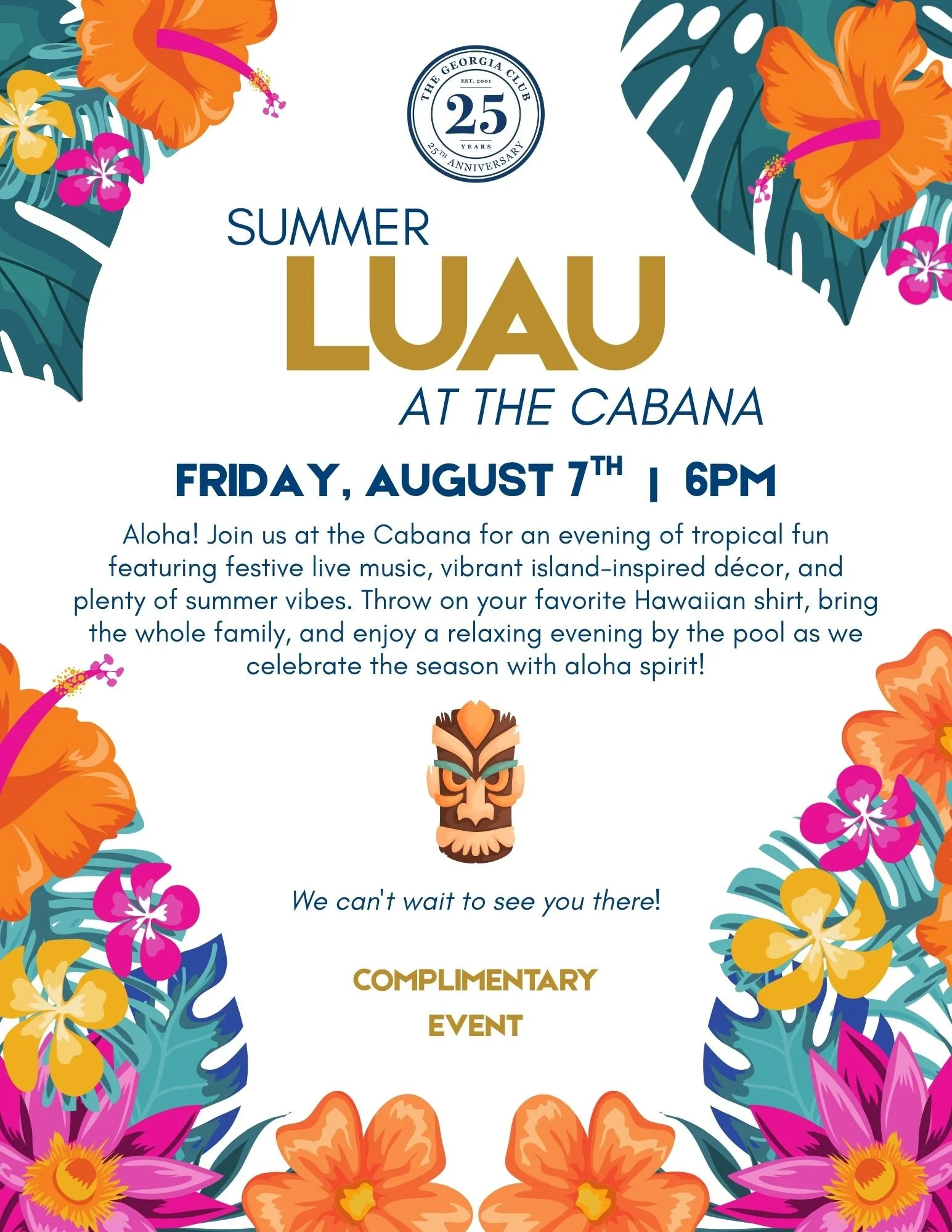The Georgia Club Members Only Event | Summer Luau at the Cabana