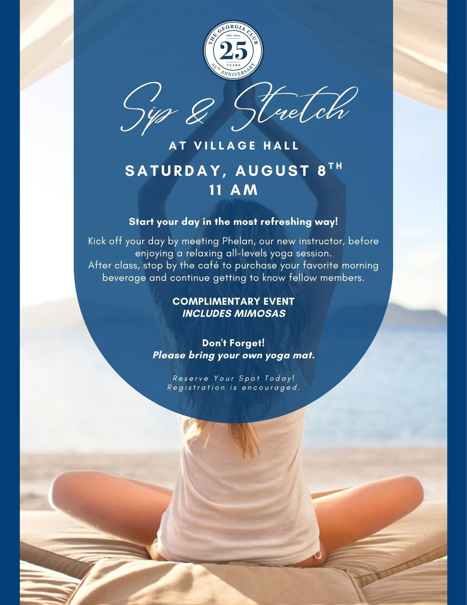 The Georgia Club Members Only Event | Sip &amp; Stretch: Meet Phelan