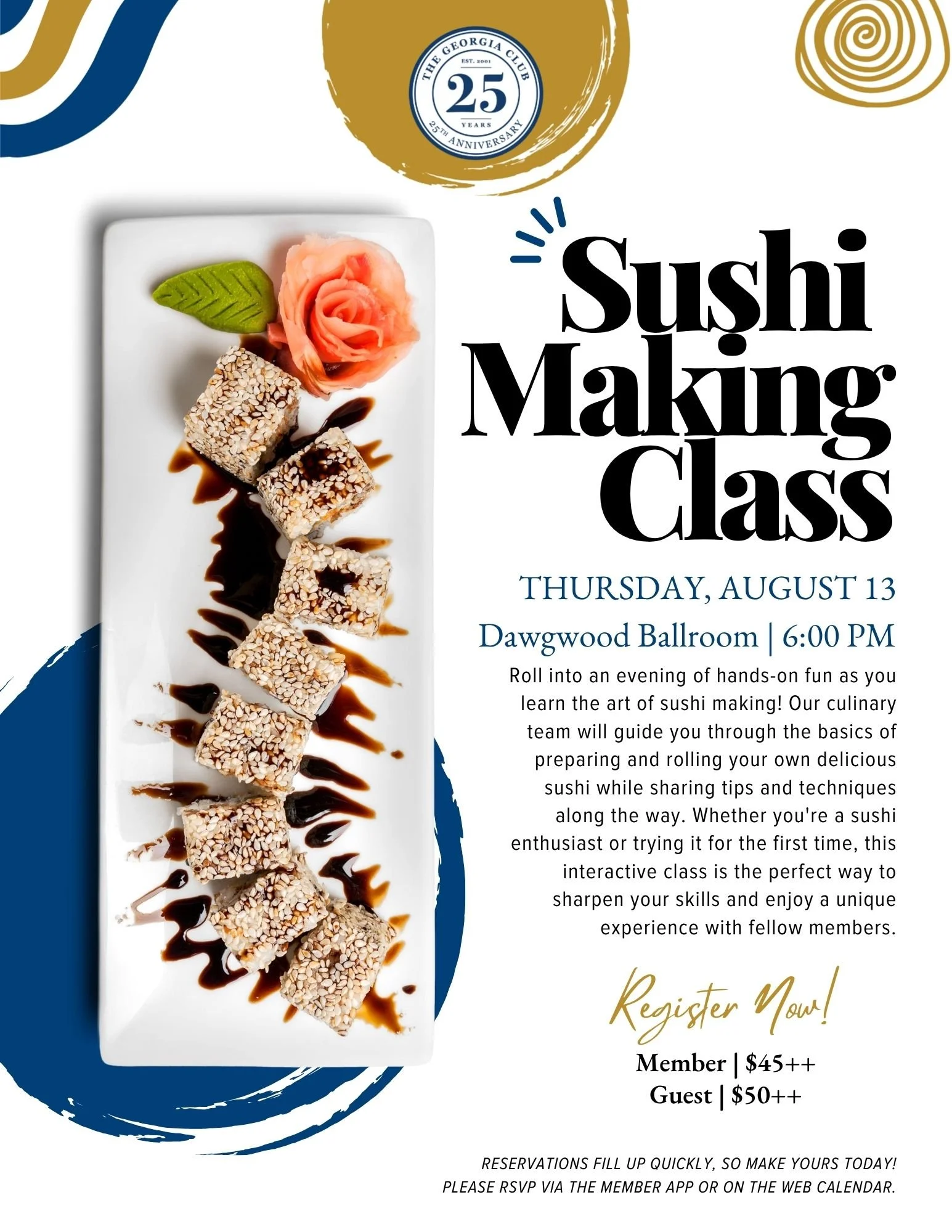 The Georgia Club Members Only Event | Sushi Making Class