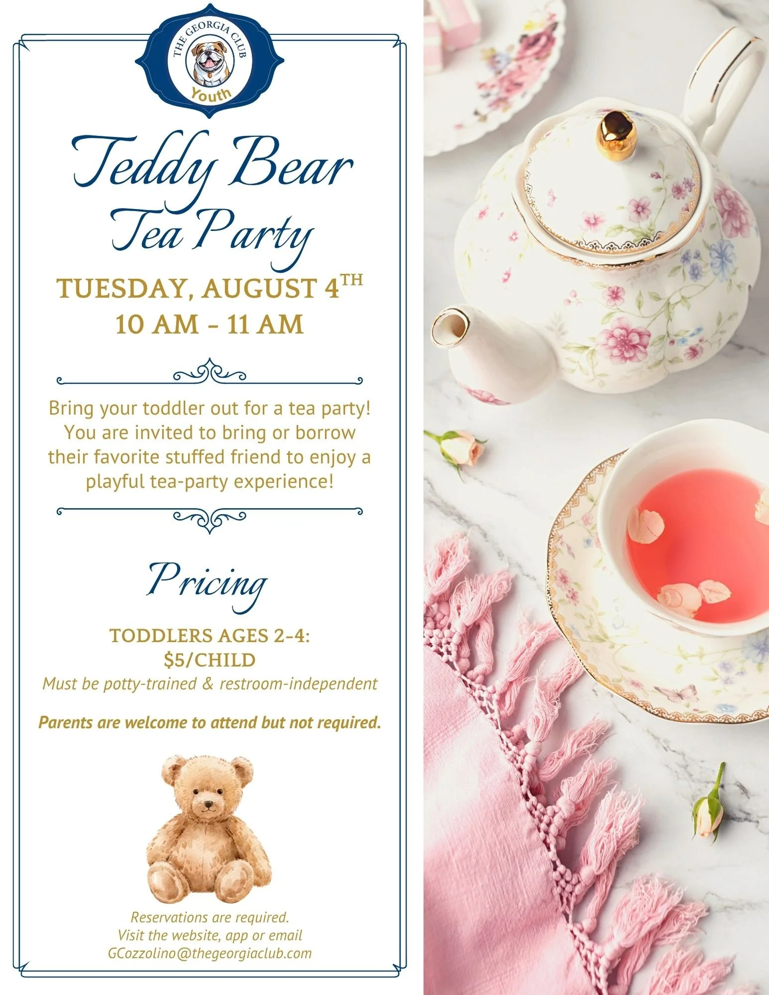 The Georgia Club Members Only Event | Teddy Bear Tea Party