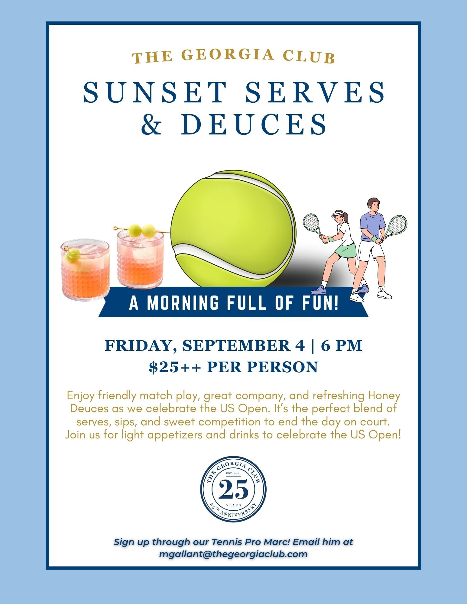 The Georgia Club Members Only Event | Sunset Serves &amp; Deuces