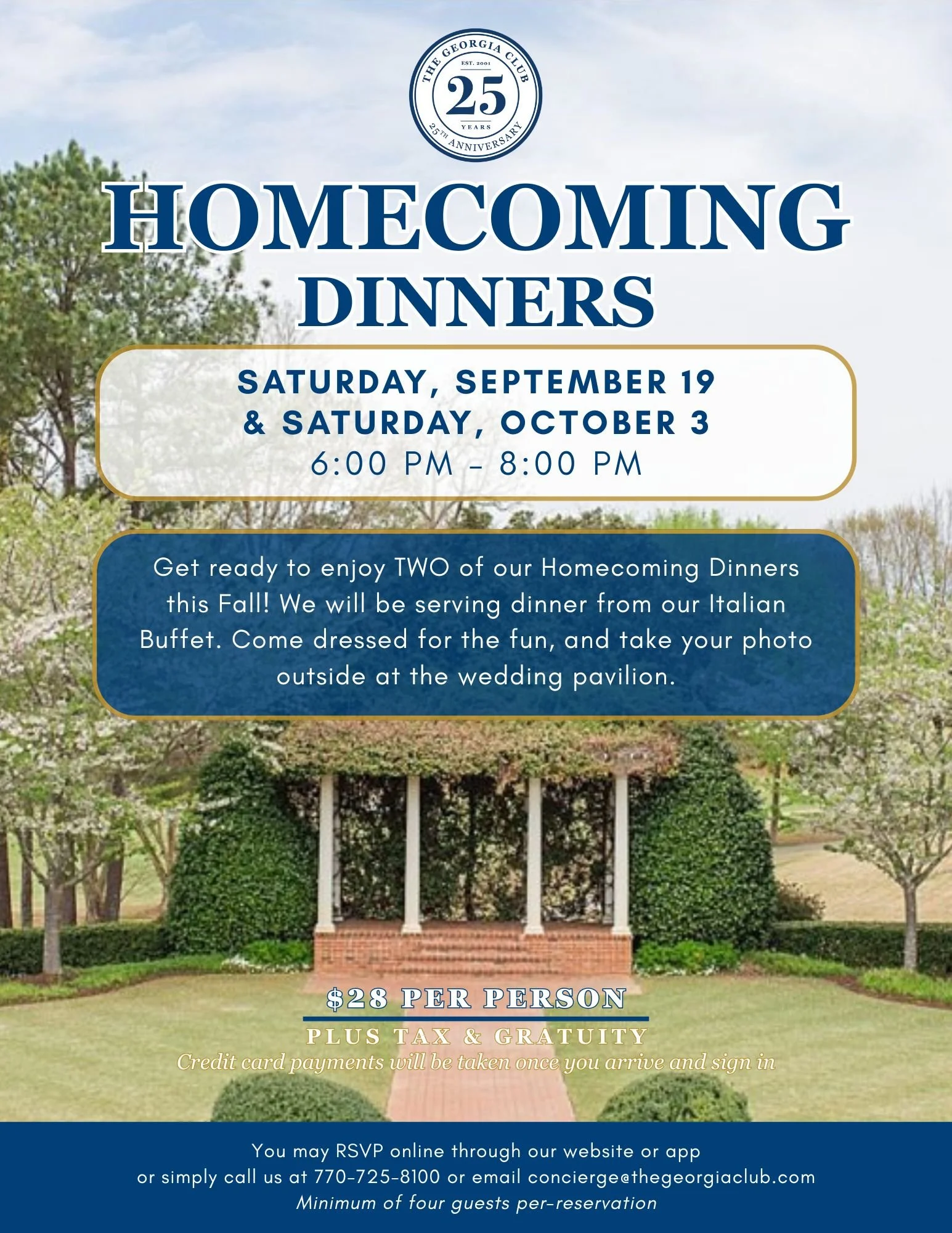 The Georgia Club Members Only Event | Homecoming Dinner