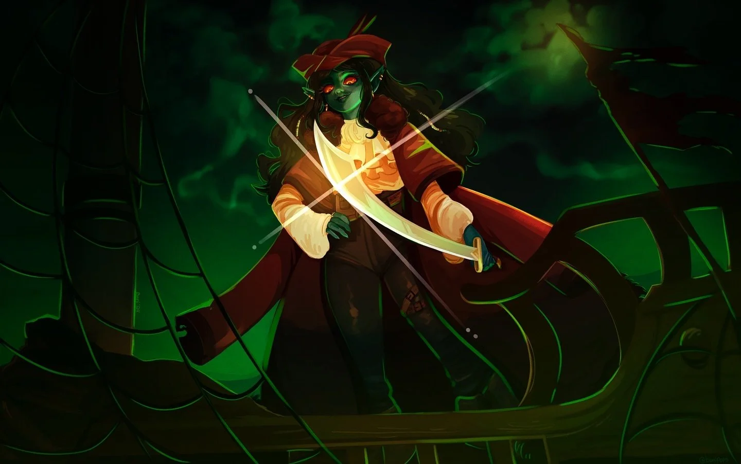 oh captain, my captain 

just a little illu i made of tris! 

🏷️
#illustration #art #artistsoninstagram #illustrationartists #illustrators #digitalart #drawing #illustrator #artist #freelanceartist #dungeonsanddragons #dnd #hexblood #halfelf #hah #s