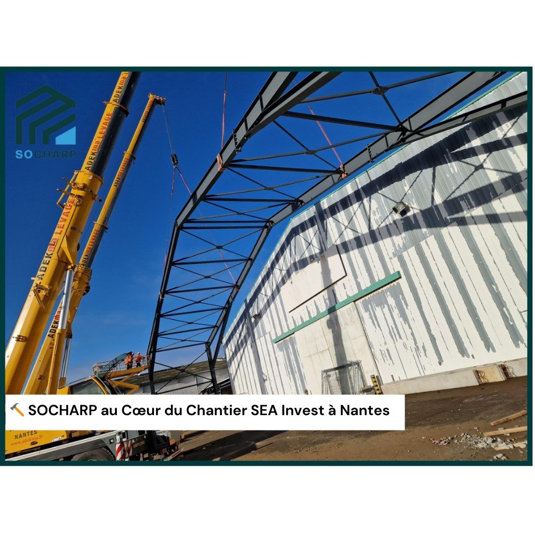 🔨 SOCHARP au C&oelig;ur du Chantier SEA INVEST &agrave; NANTES

Nous sommes heureux de partager les progr&egrave;s r&eacute;alis&eacute;s sur le chantier SEA Invest &agrave; Nantes. Cette op&eacute;ration consiste en la construction d'une extension 