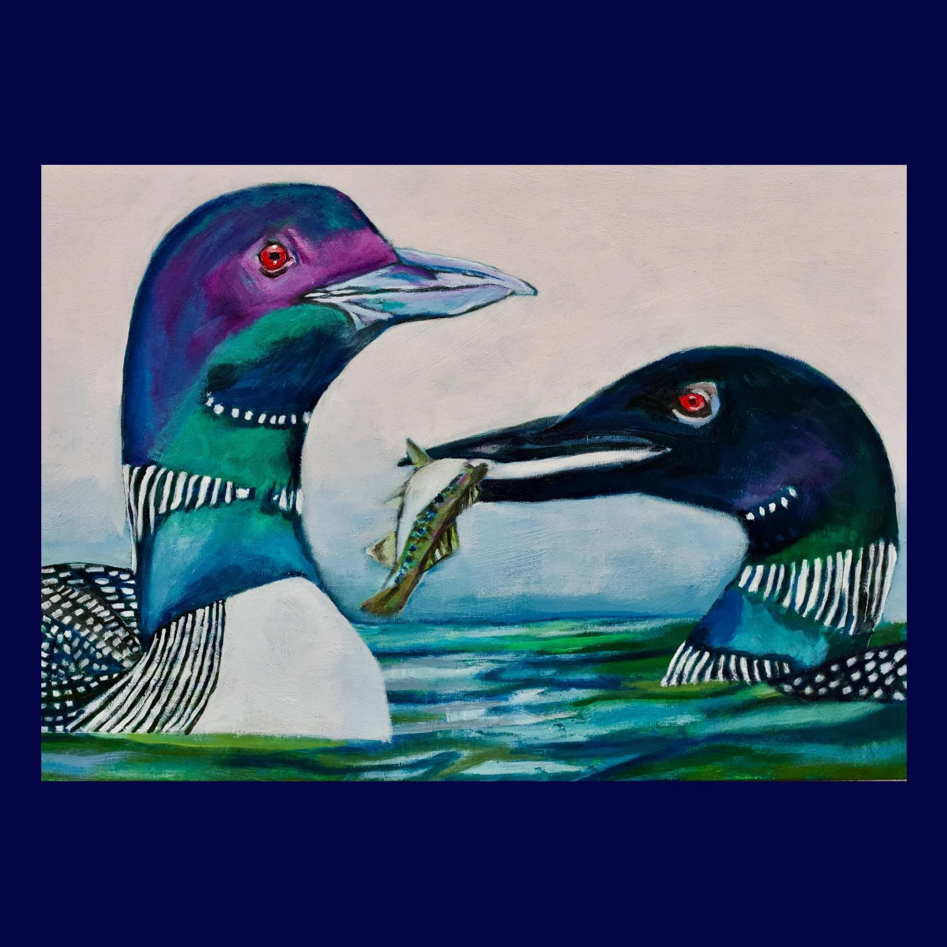 Petite Print - Loon Mom and Baby 7x5 Giclee Print