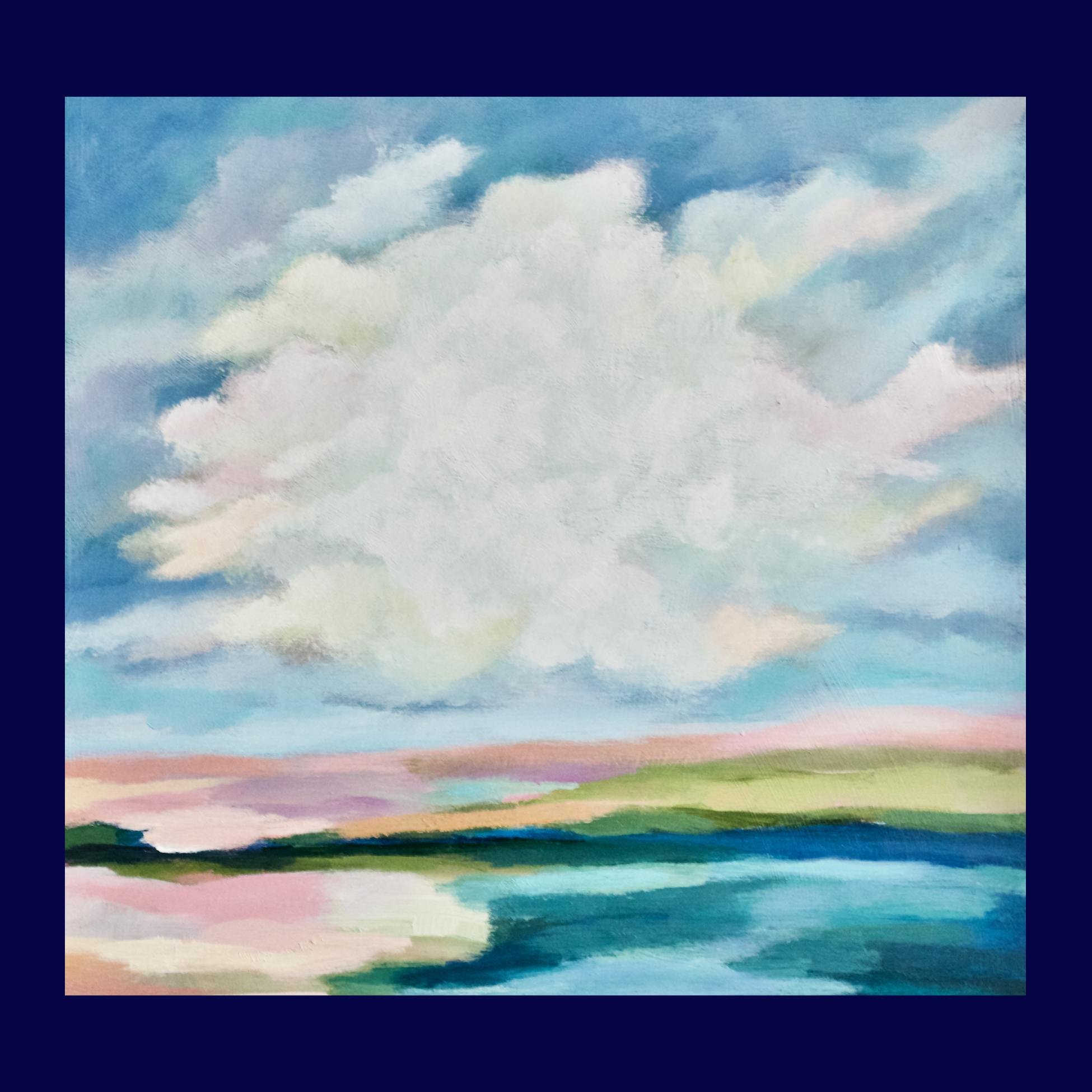 Petite Print - Abstract Sky and Water in Blues 6x6 Giclee Print