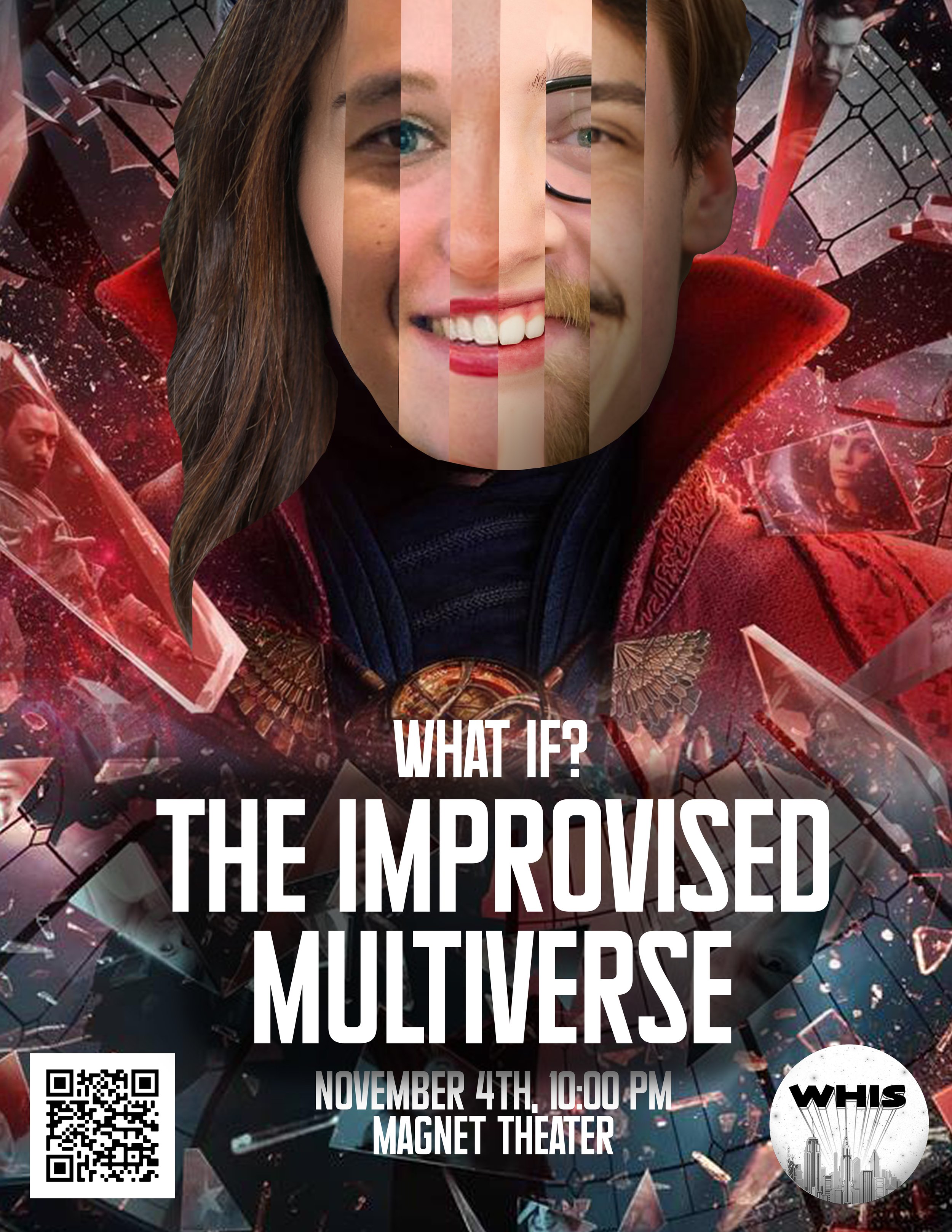Promo graphic for a Multiverse improv show