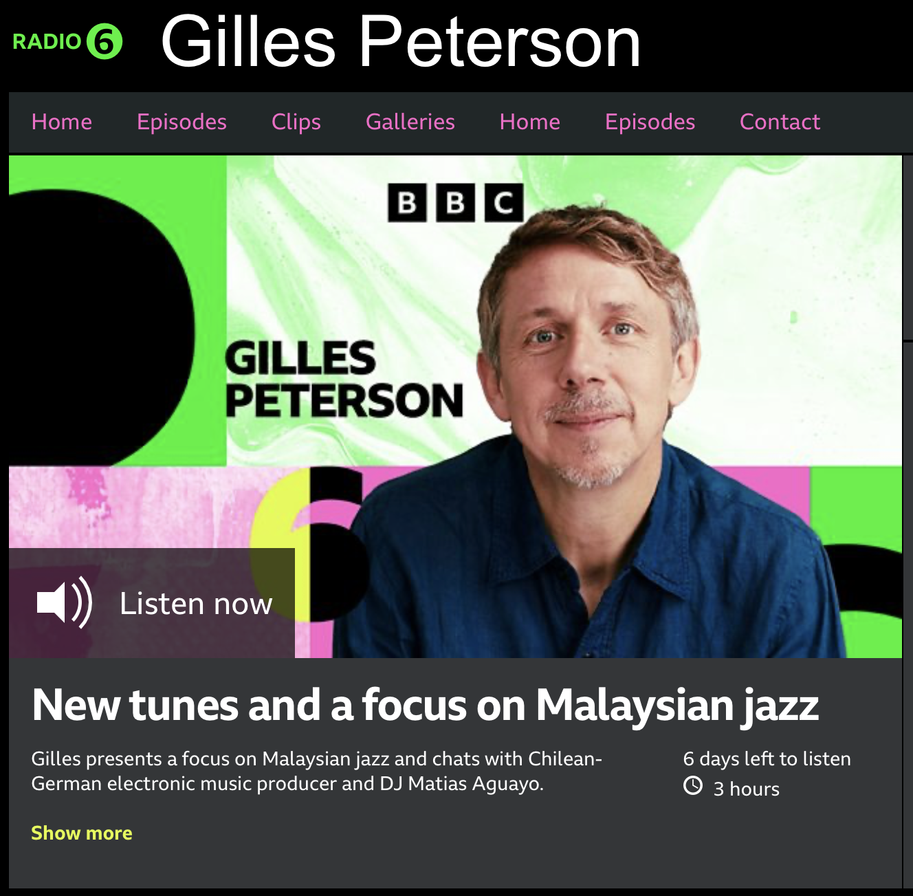 BBC 6 Music - Gilles Peterson - Focus on Malaysian Jazz