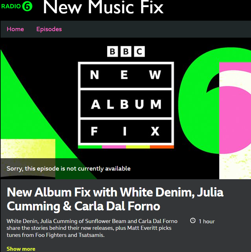 Carla dal Forno - BBC Radio 6 - New Music Fix