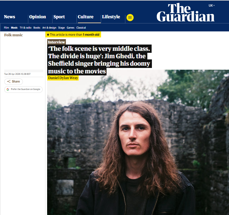 Jim Ghedi - The Guardian - Feature