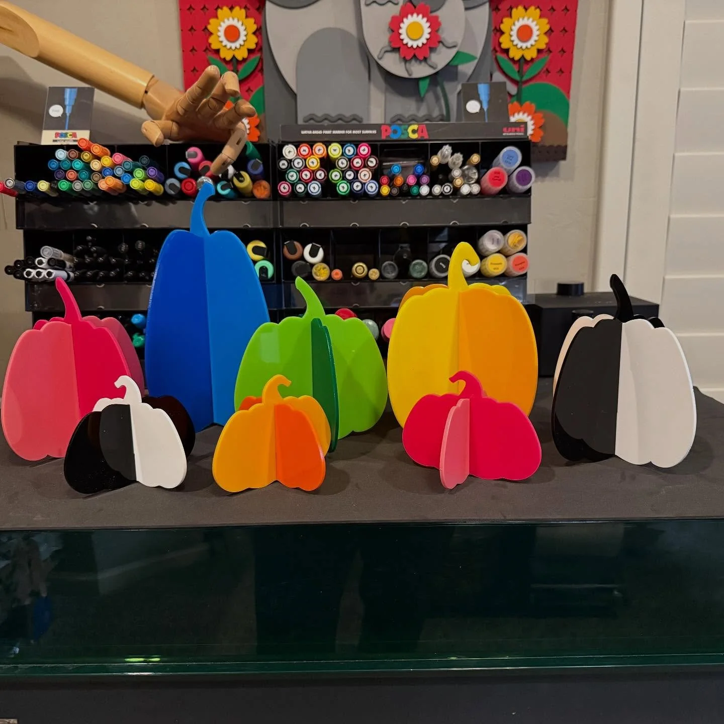 These little color block pumpkins turned out better than what was in my head.