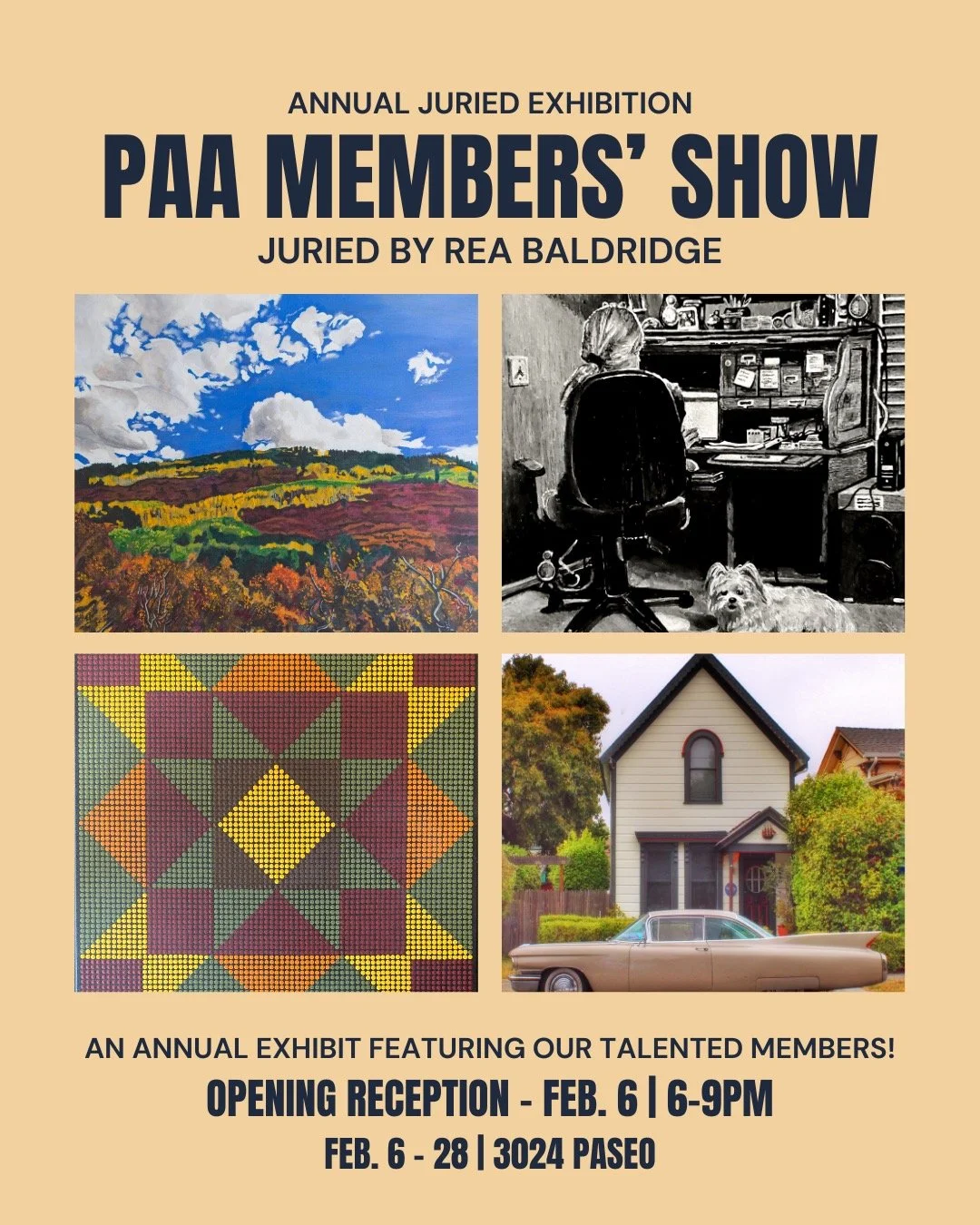 I was selected to participate in the PAA Members' Show. I will be at a certain someone's swim meet cheering him on that night but stop by and check out all the fantastic work if you are in the Paseo area for their Friday Art Walk.