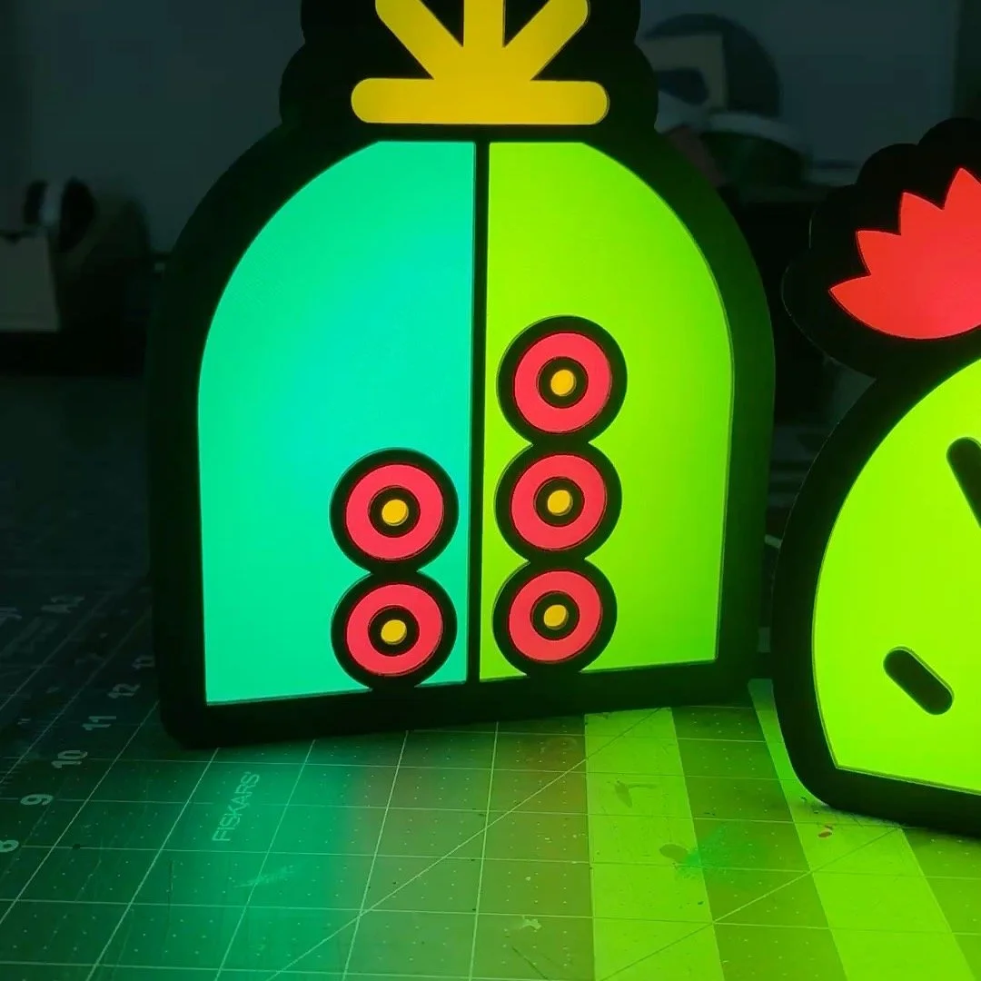 I had so much fun creating the flower light boxes that I couldn&rsquo;t resist exploring a couple of cacti based on some past paintings.