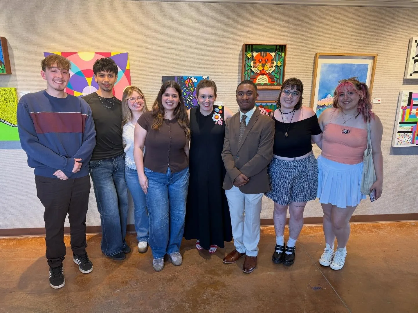 Look at these super talented, kind wonderful young designers that I get to see regularly in class at UCO. Thank you to all my sweet students (some not pictured) and colleagues who came out to support me tonight and celebrate my sold out show. How luc