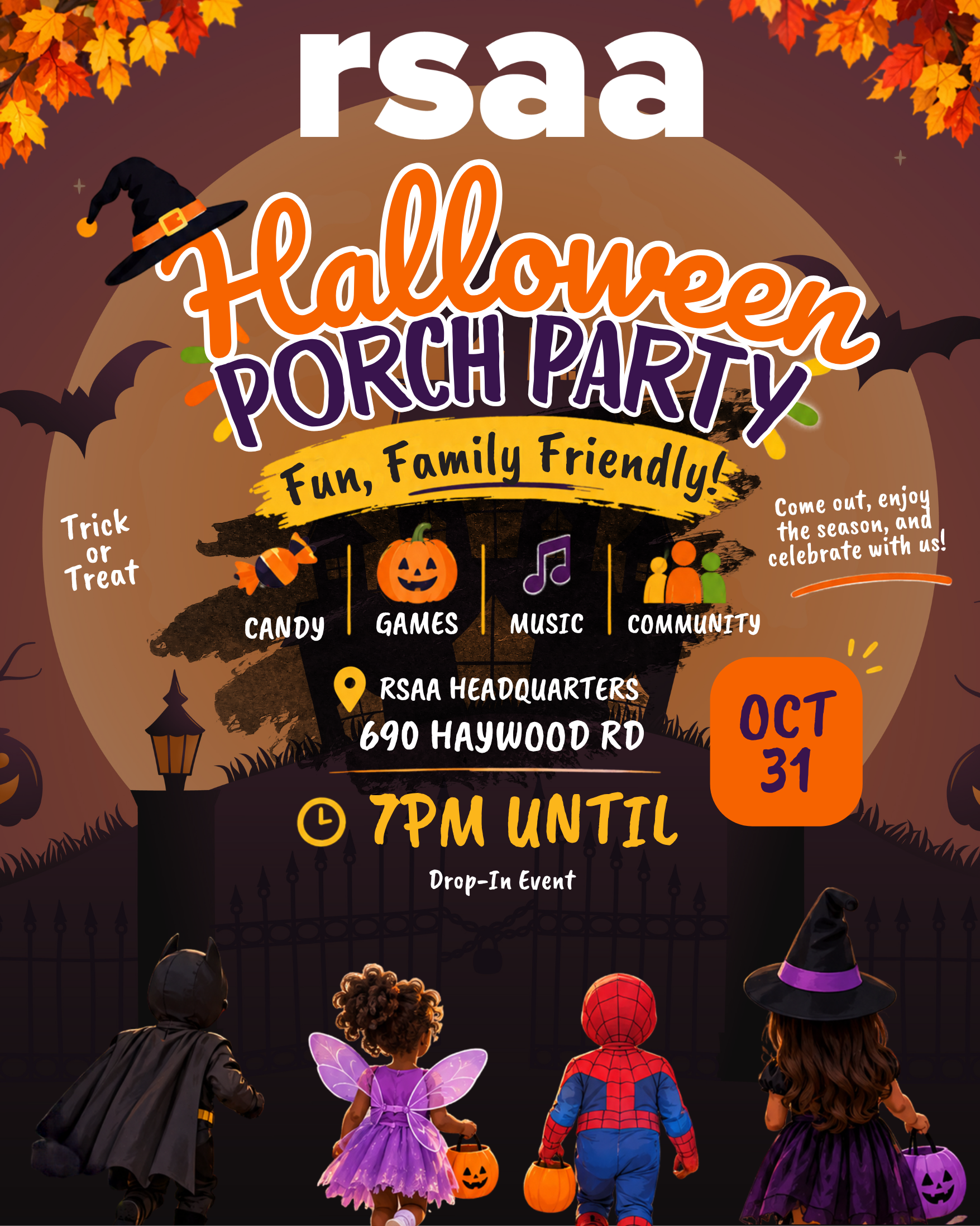 RSAA Halloween  ﻿Porch Party 