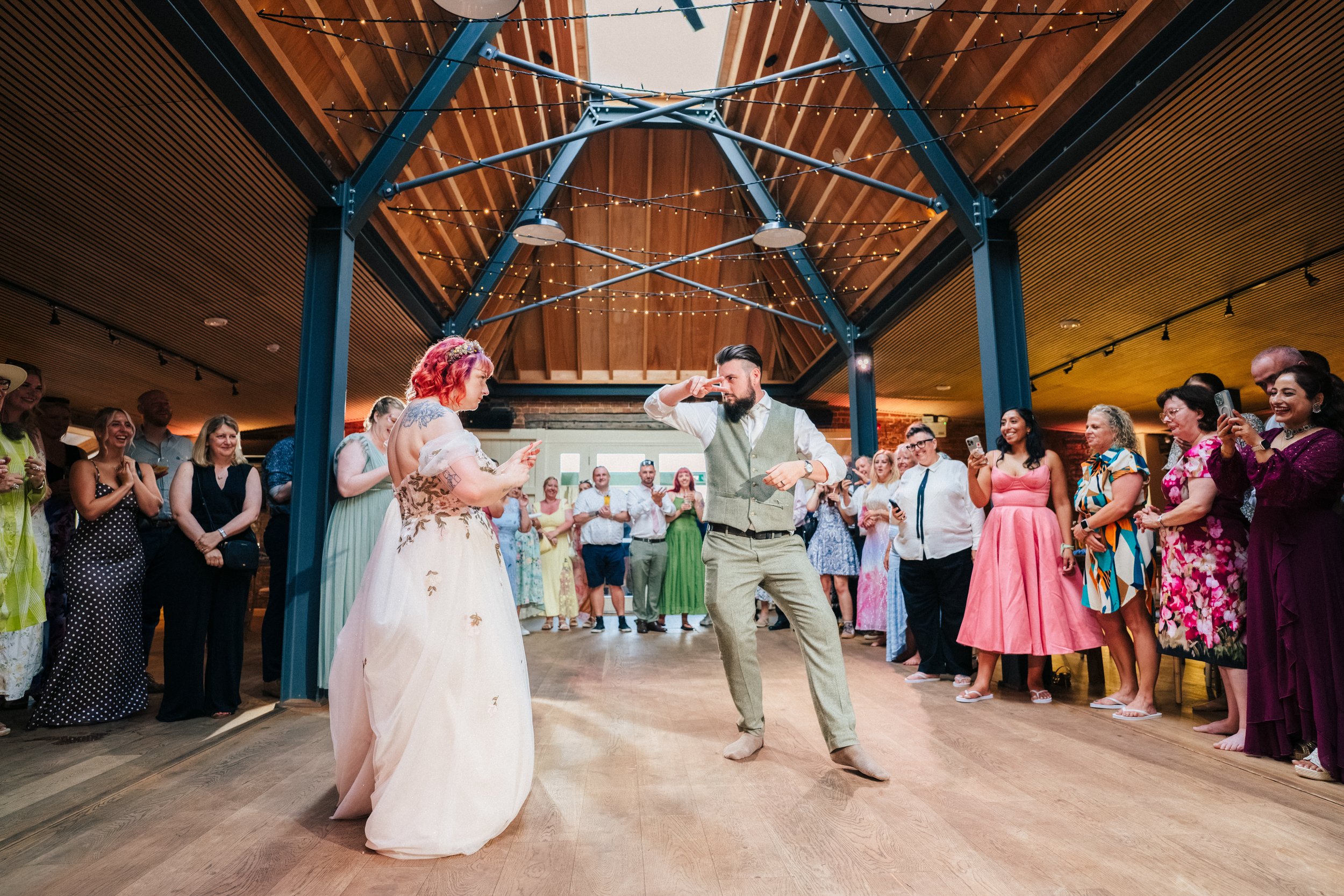 PHEASANTRY BREWERY WEDDING PHOTOGRAPHER - bride and groom dancing during their wedding first dance