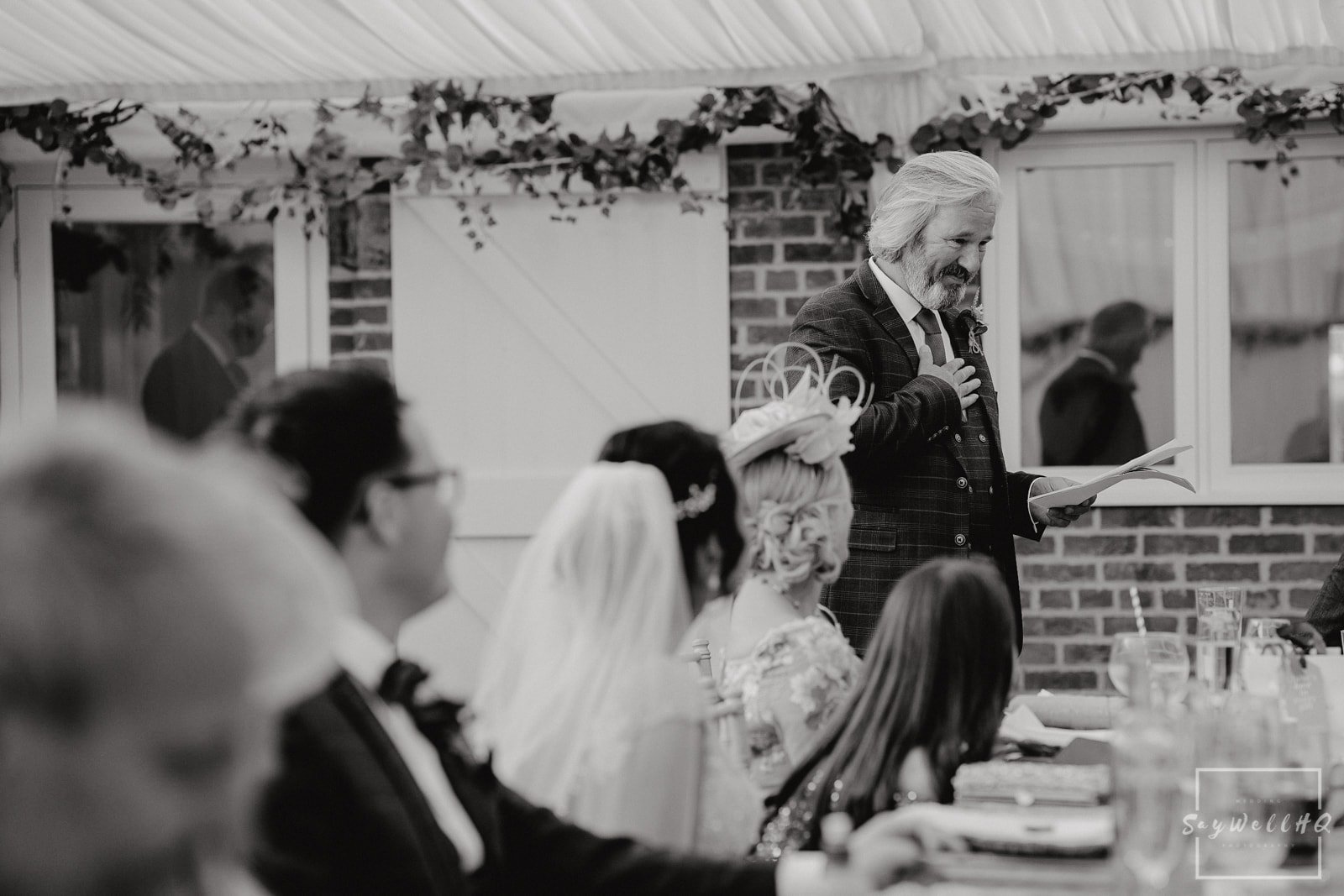 Pheasantry Brewery Wedding Photography + Father of the bride getting emotional during the wedding speeches